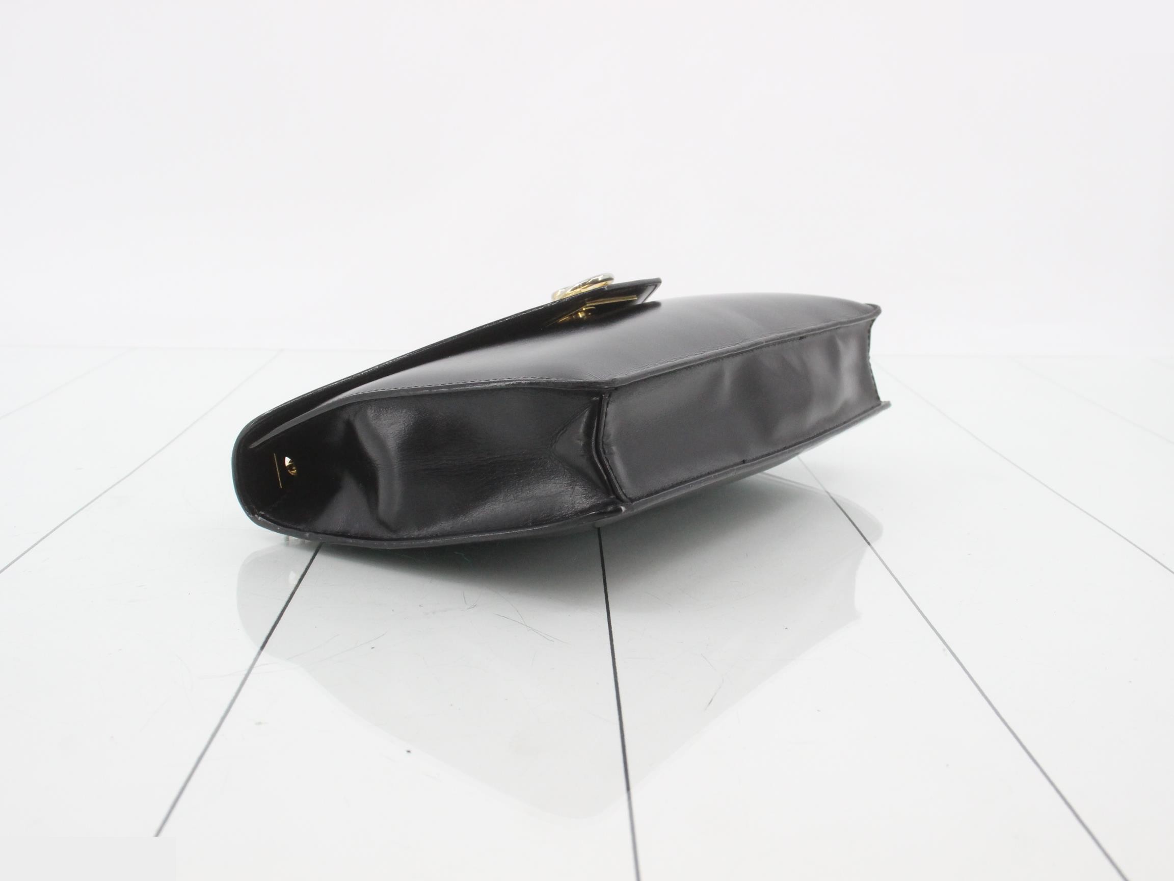 double chain shoulder bag, leather, black — view 5