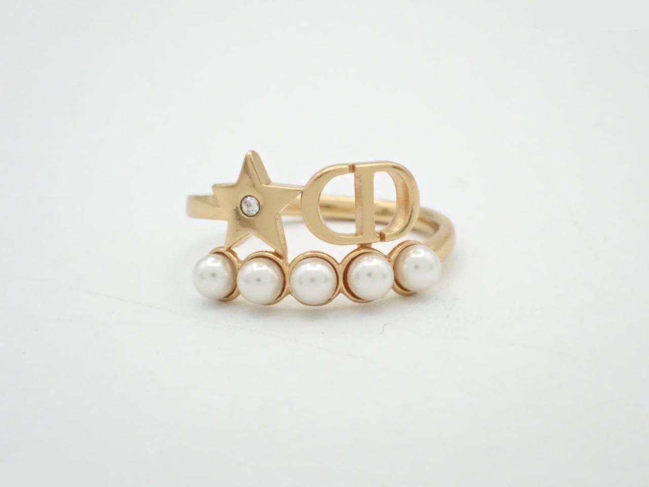 Petit CD Faux Pearl Ring, Size S, #10