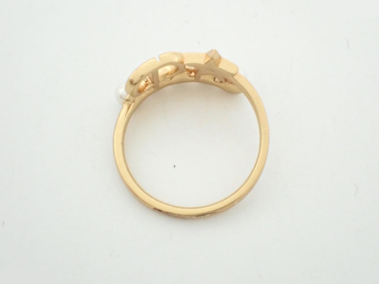 Petit CD Faux Pearl Ring, Size S, #10 — view 3