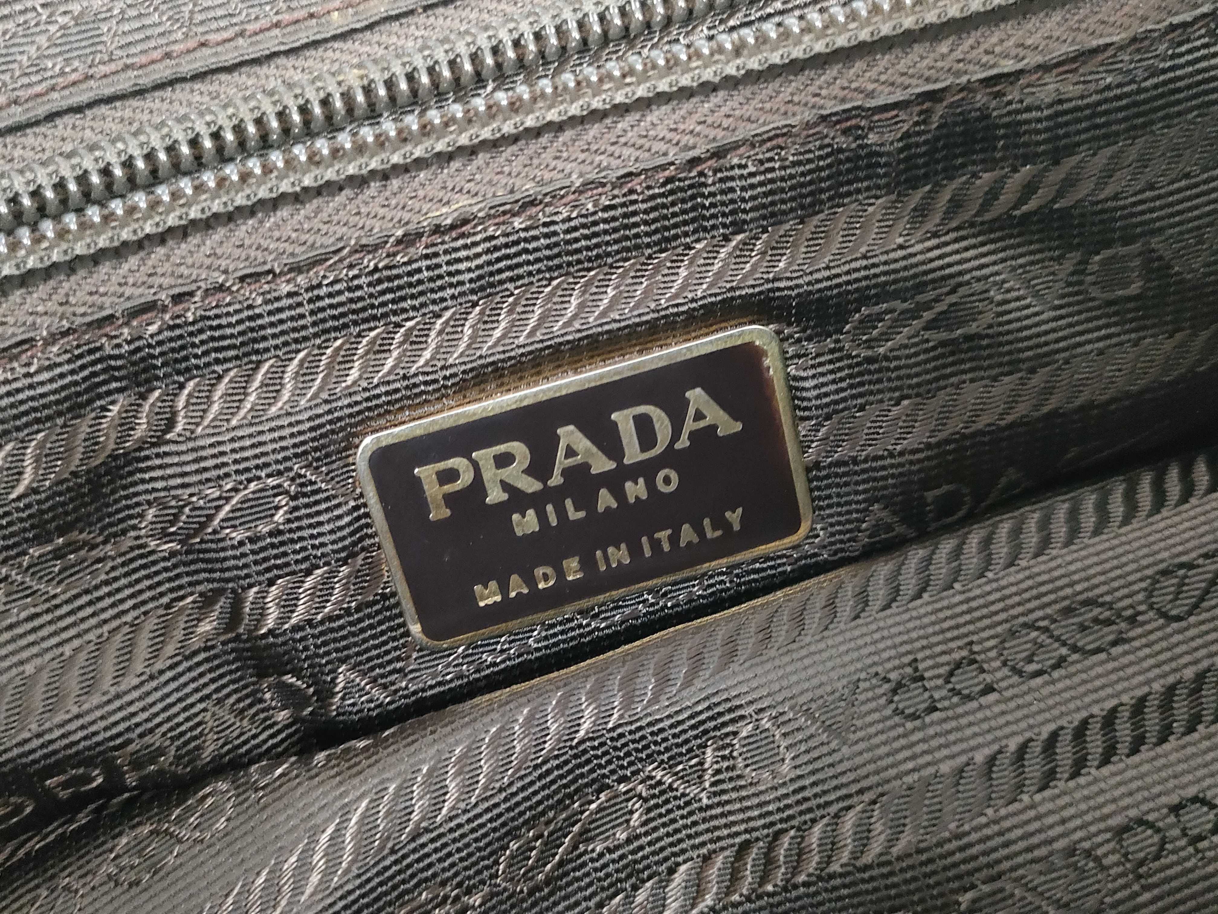 Nylon Prada Quilted Chain Shoulder Bag Brown Shoulder Bag — view 12