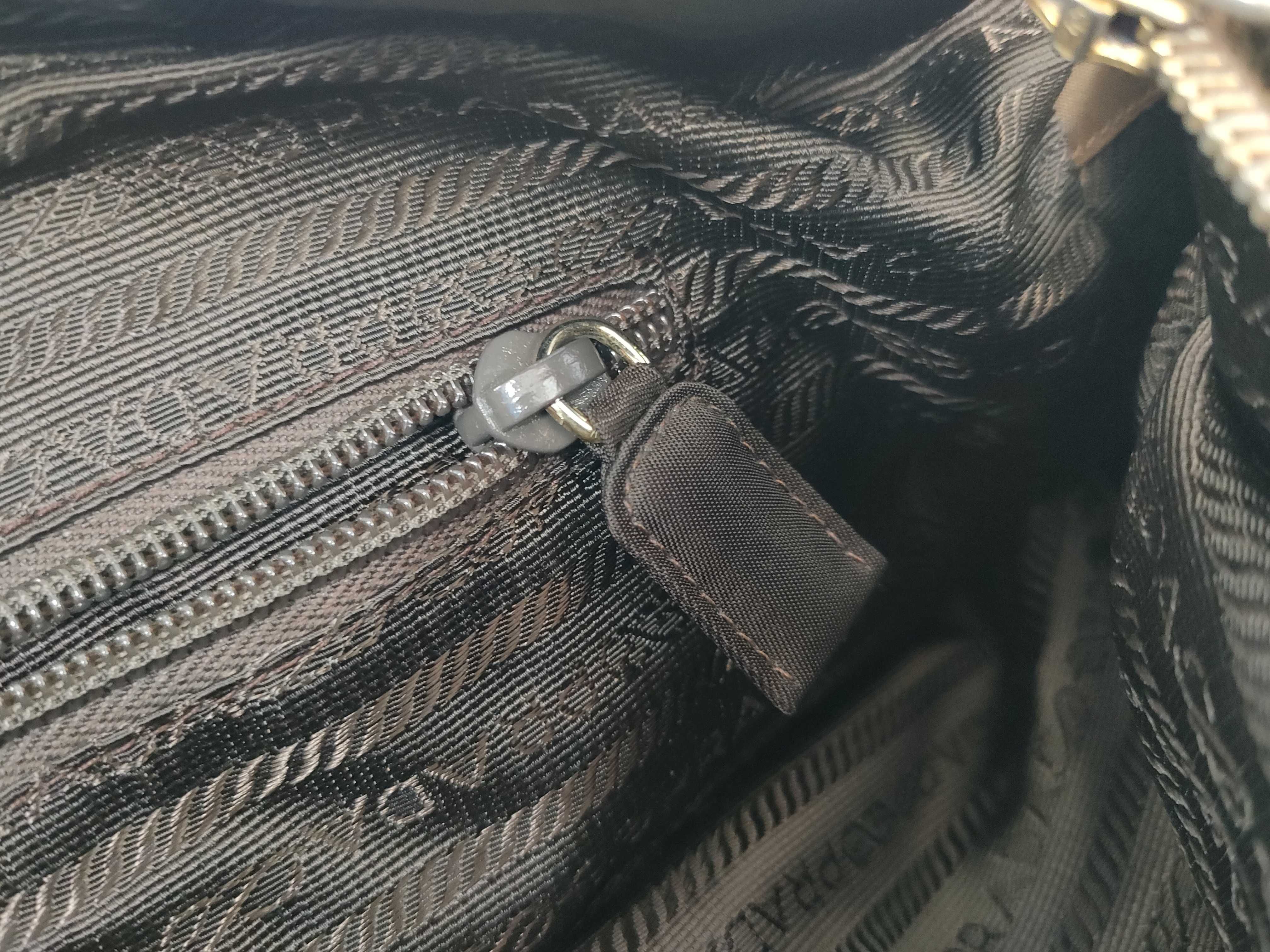 Nylon Prada Quilted Chain Shoulder Bag Brown Shoulder Bag — view 13