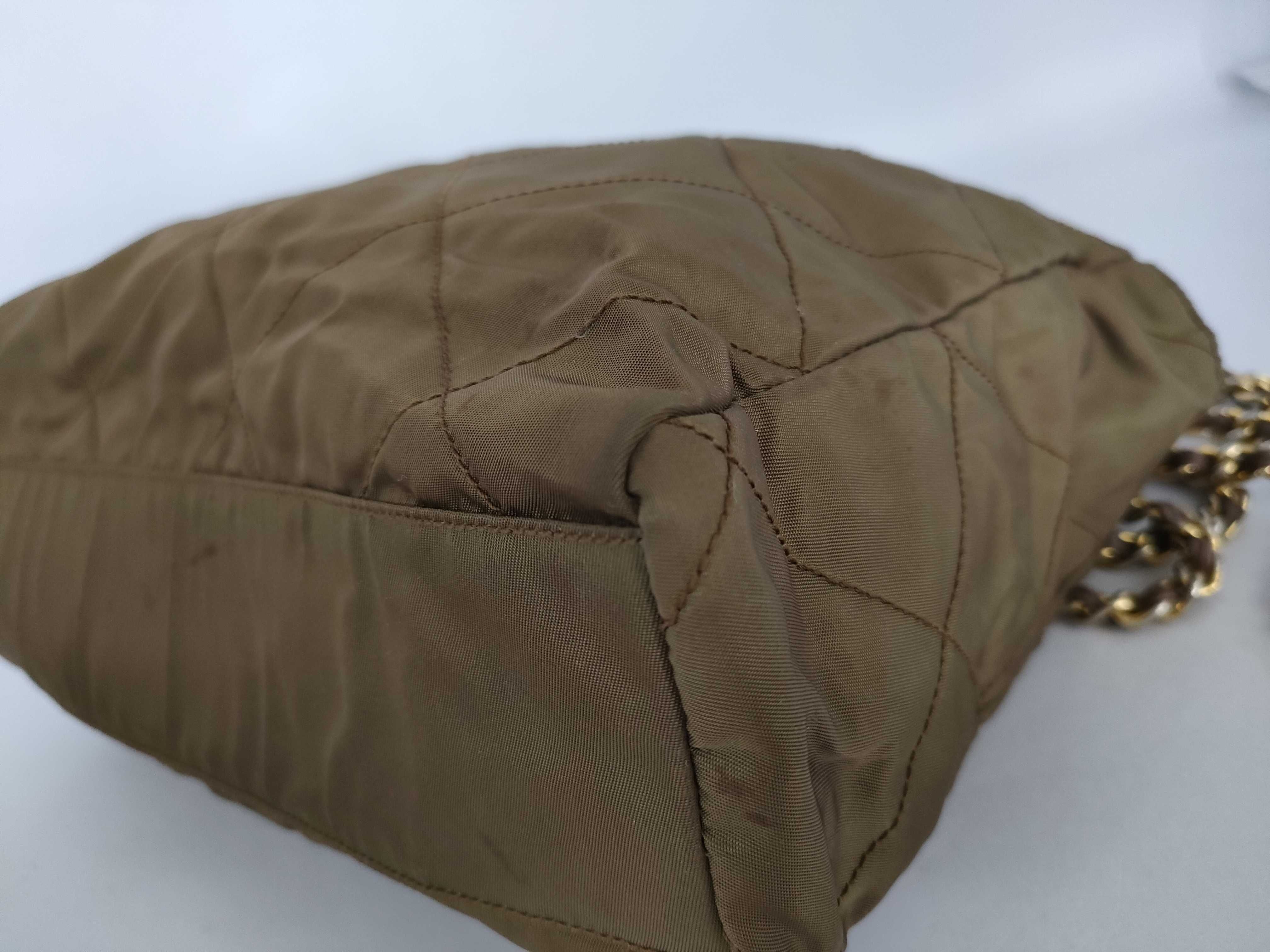 Nylon Prada Quilted Chain Shoulder Bag Brown Shoulder Bag — view 6