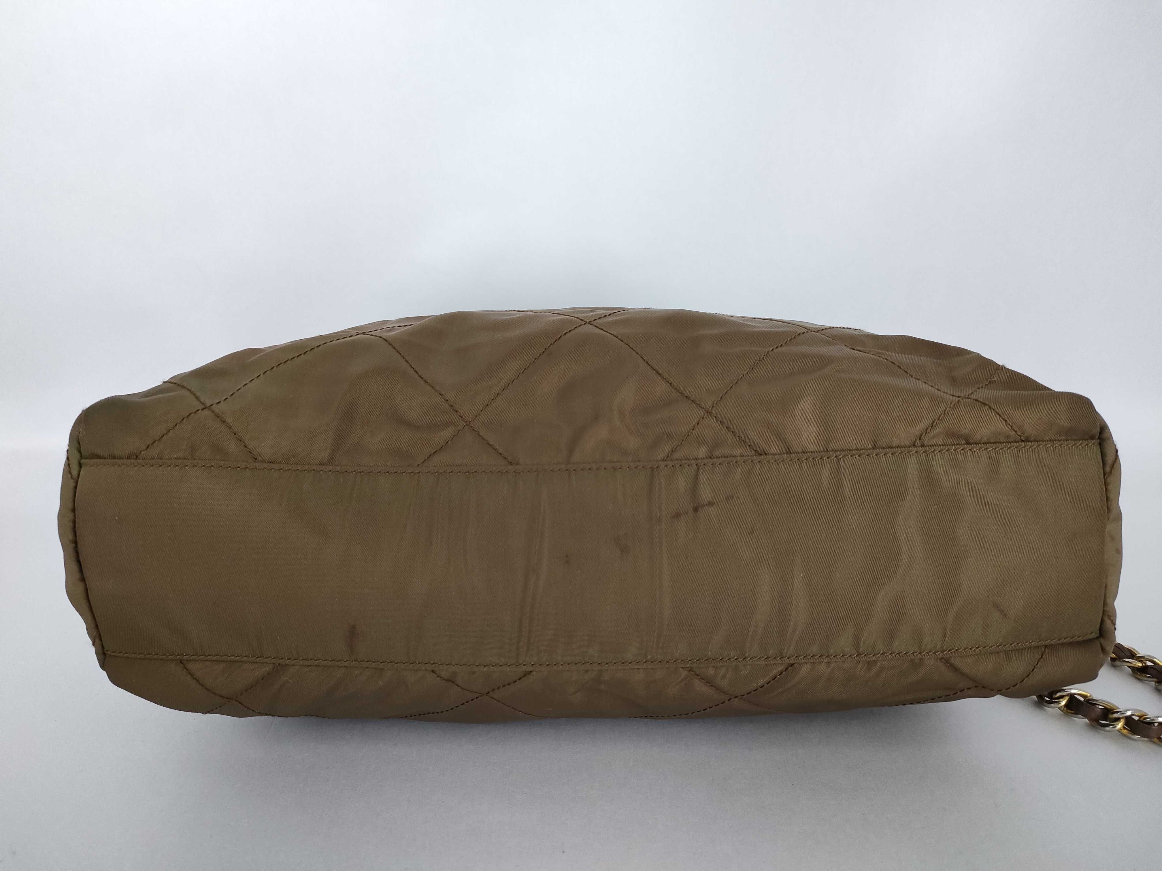 Nylon Prada Quilted Chain Shoulder Bag Brown Shoulder Bag — view 7