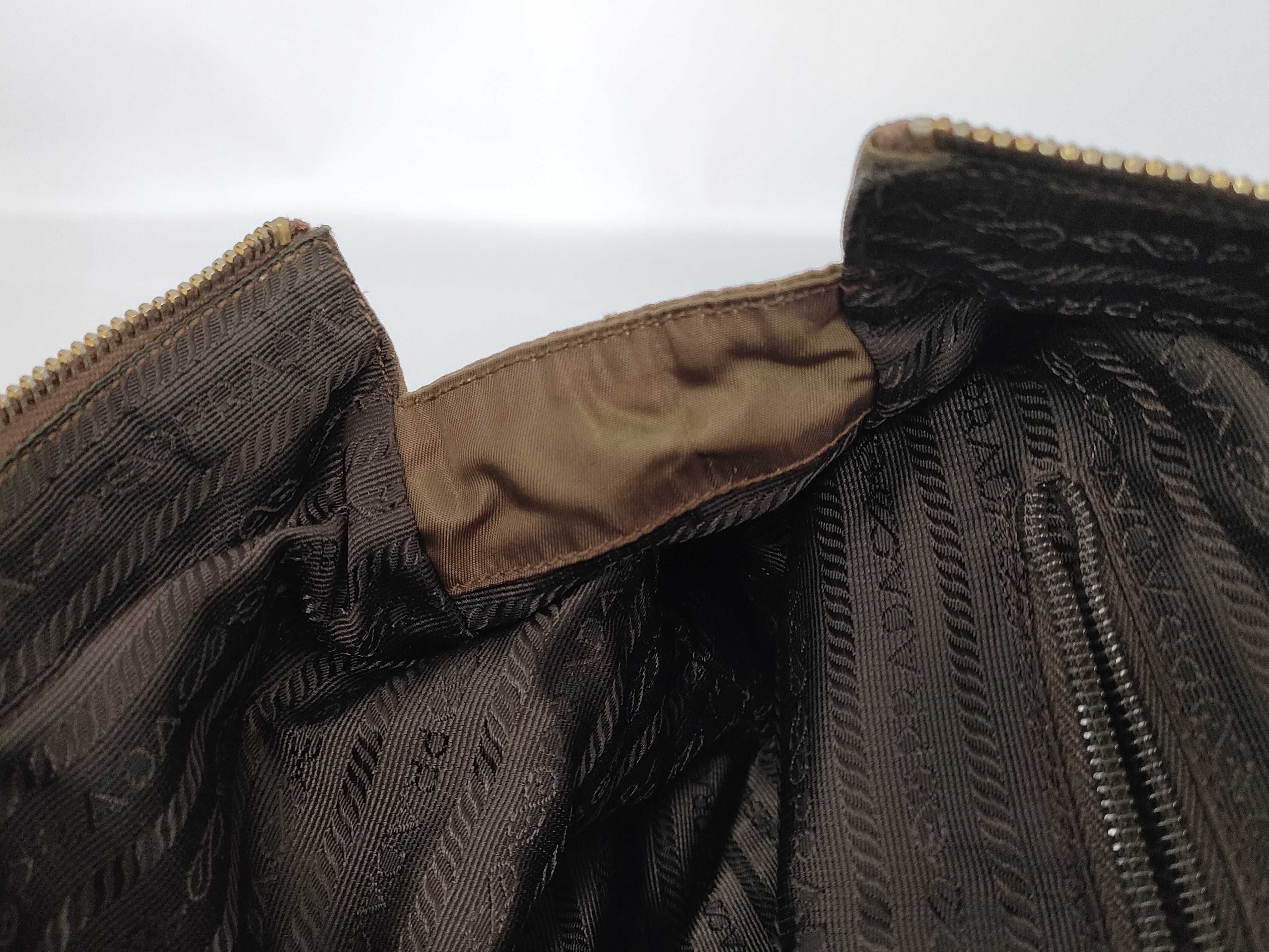 Nylon Prada Quilted Chain Shoulder Bag Brown Shoulder Bag — view 10