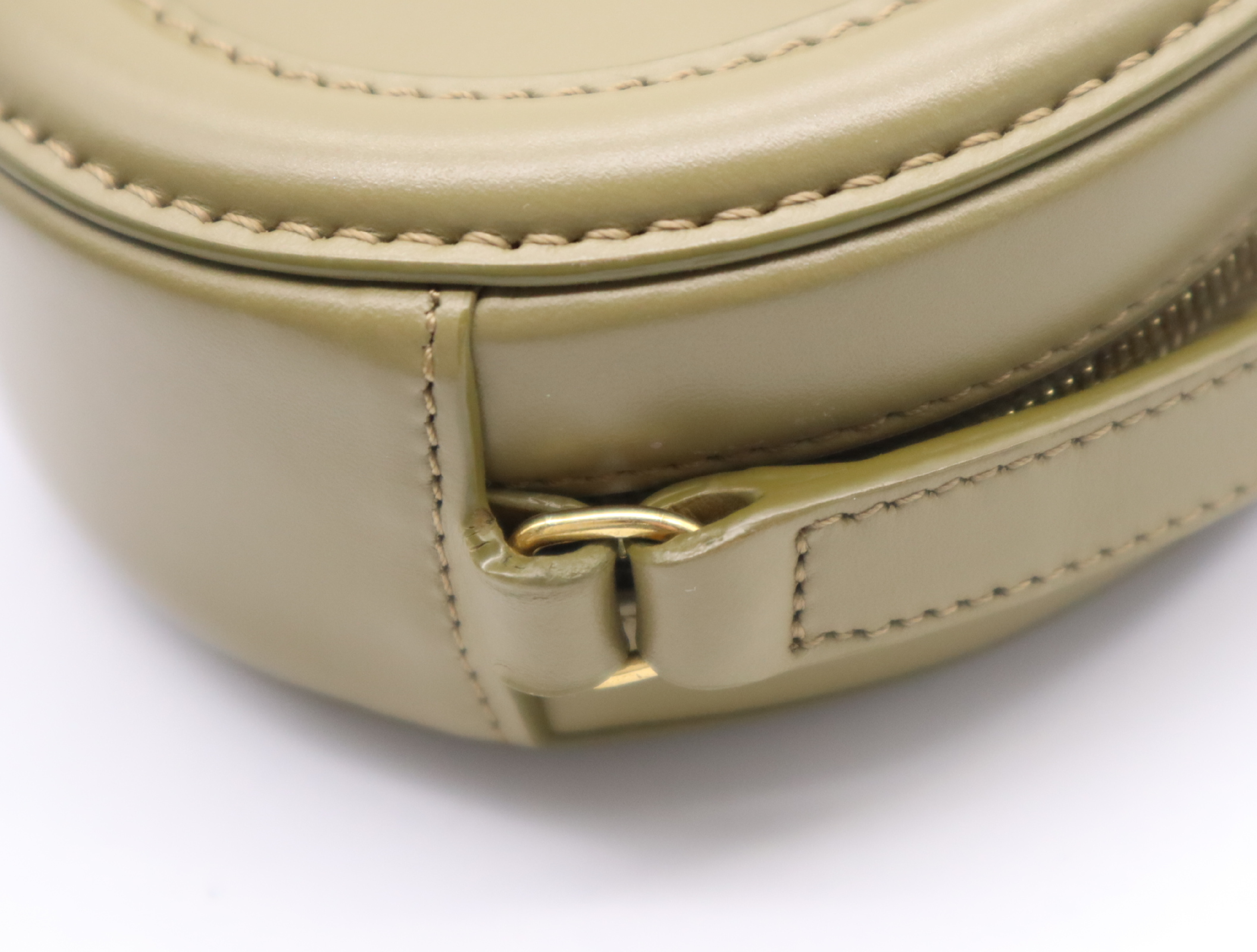 Calf Triomphe Oval Purse Cuir Khaki Shoulder Bag — view 8