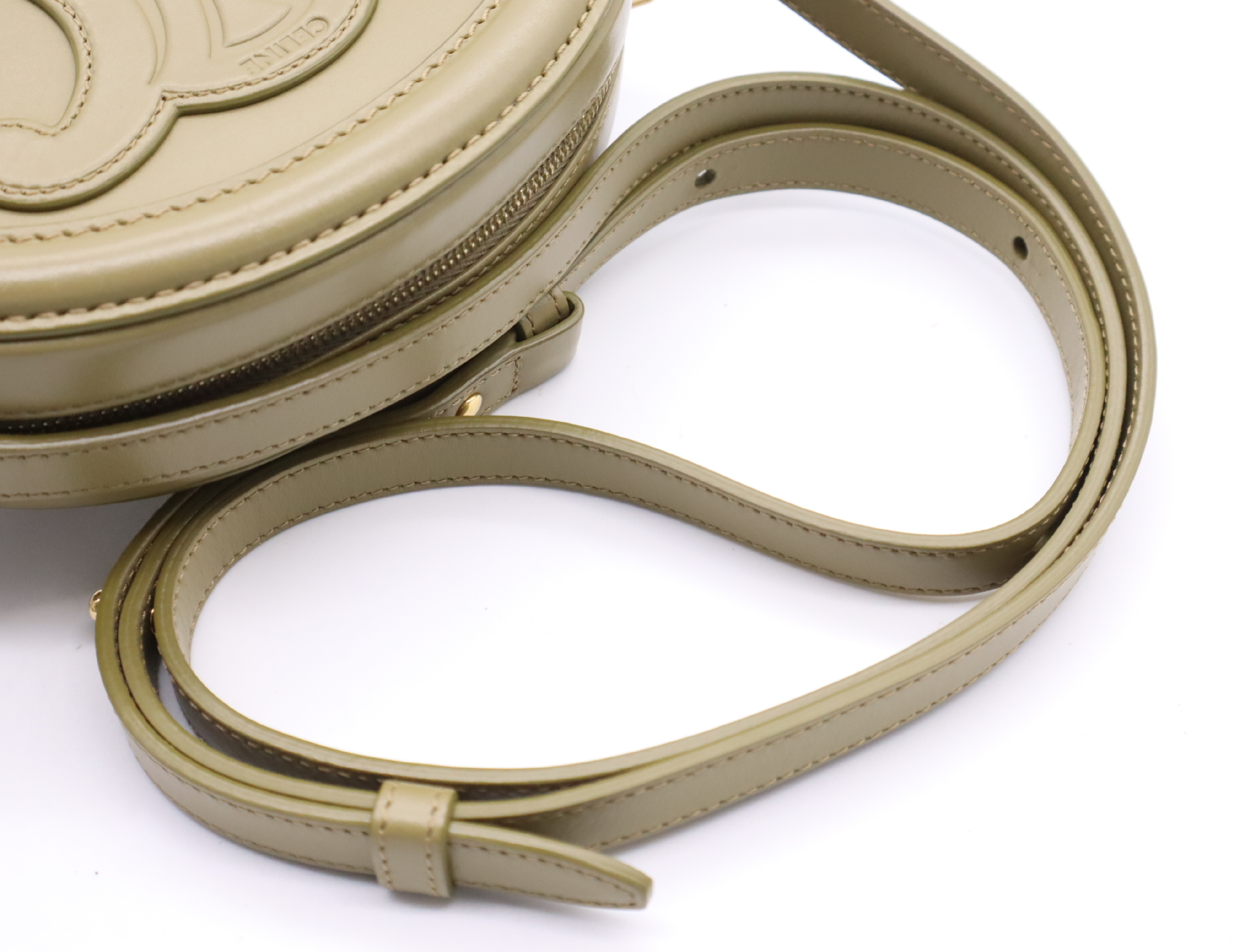 Calf Triomphe Oval Purse Cuir Khaki Shoulder Bag — view 10