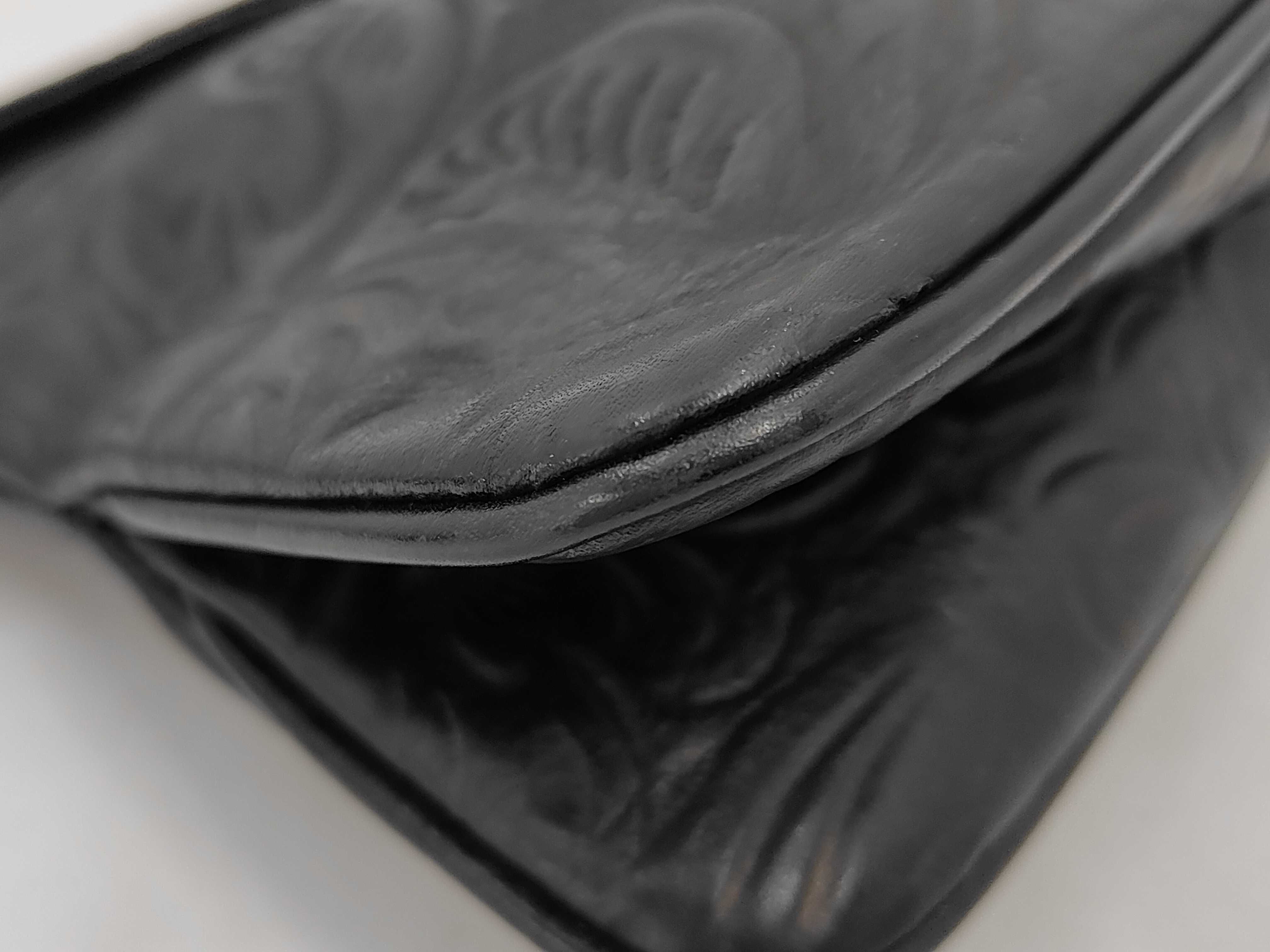 Mamma Bucket Black Leather Shoulder Bag with Gunmetal Hardware — view 3