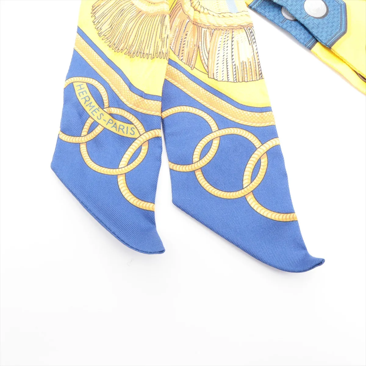 Twilly EPAULETTES Scarf Silk Yellow x Blue — view 2