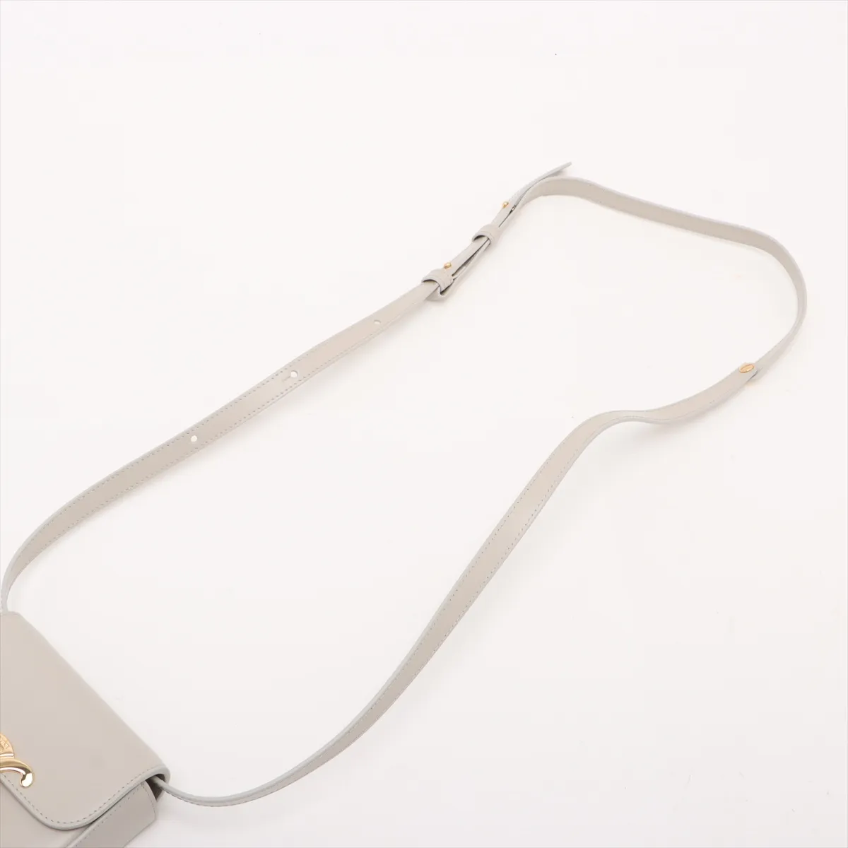 Mini Triomphe Leather Shoulder Bag Beige — view 5
