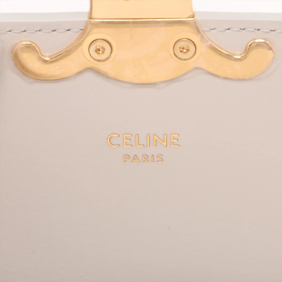 Mini Triomphe Leather Shoulder Bag Beige — view 7