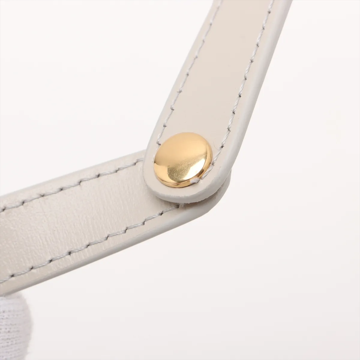 Mini Triomphe Leather Shoulder Bag Beige — view 9
