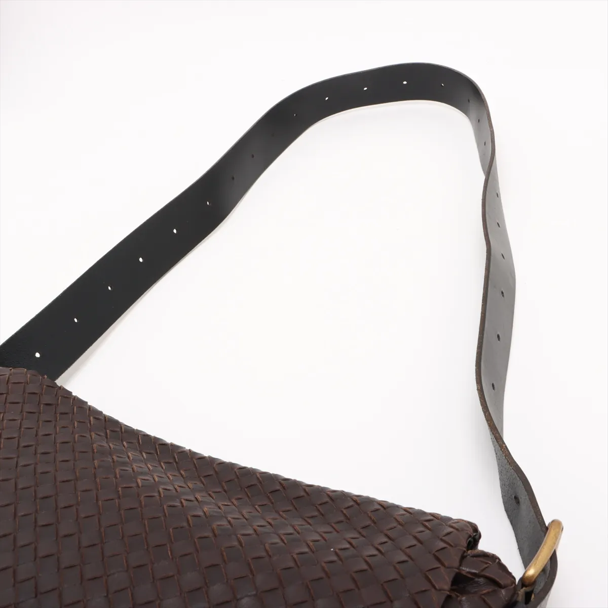 Intrecciato Leather Shoulder Bag Brown — view 5