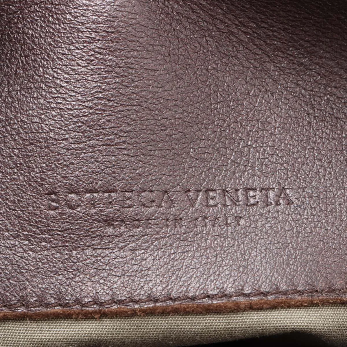 Intrecciato Leather Shoulder Bag Brown — view 8