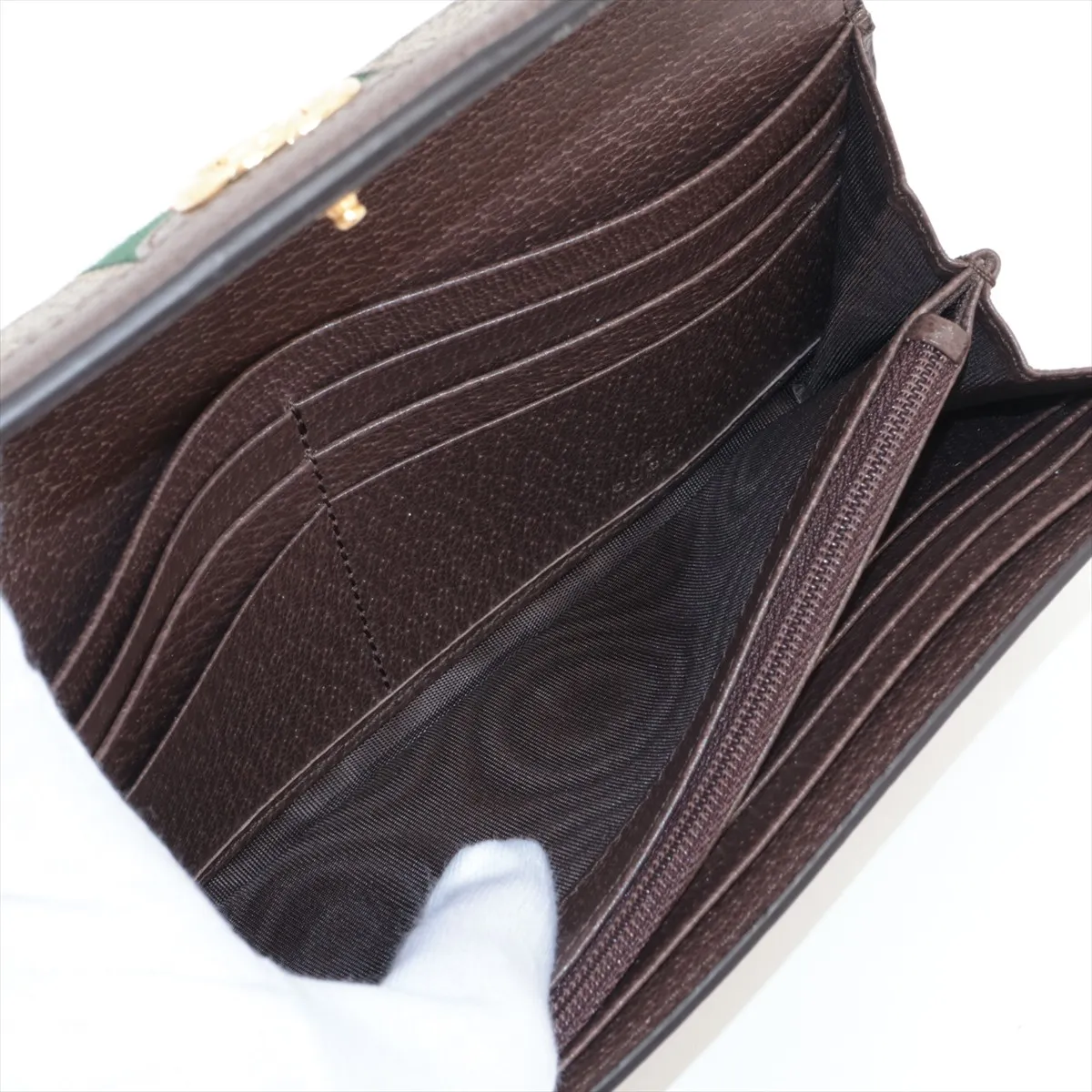 GG Supreme Ophidia 523153 PVC x Leather Long Wallet Beige — view 5