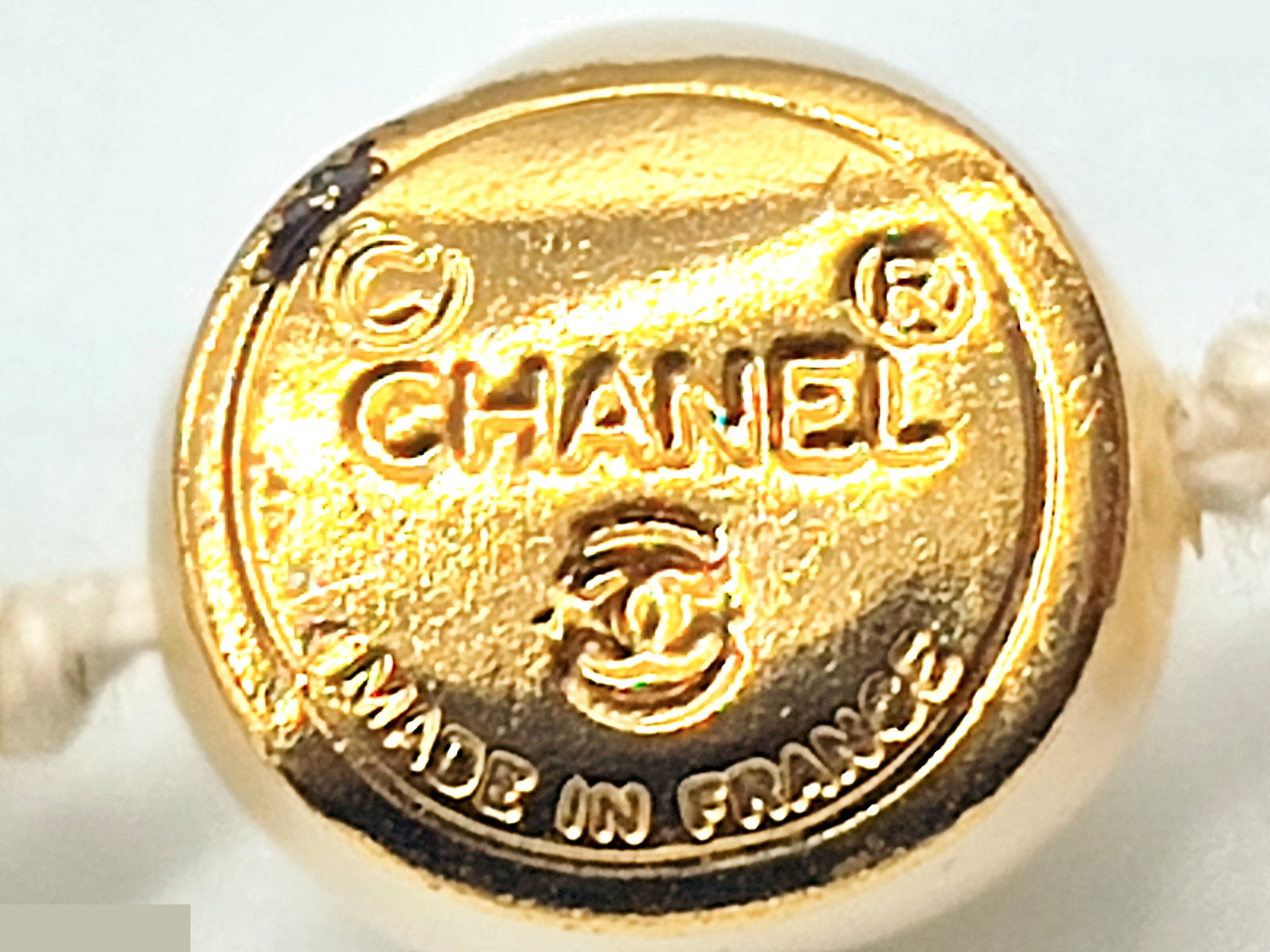 logo pearl necklace, chain approximately 80cm — view 2