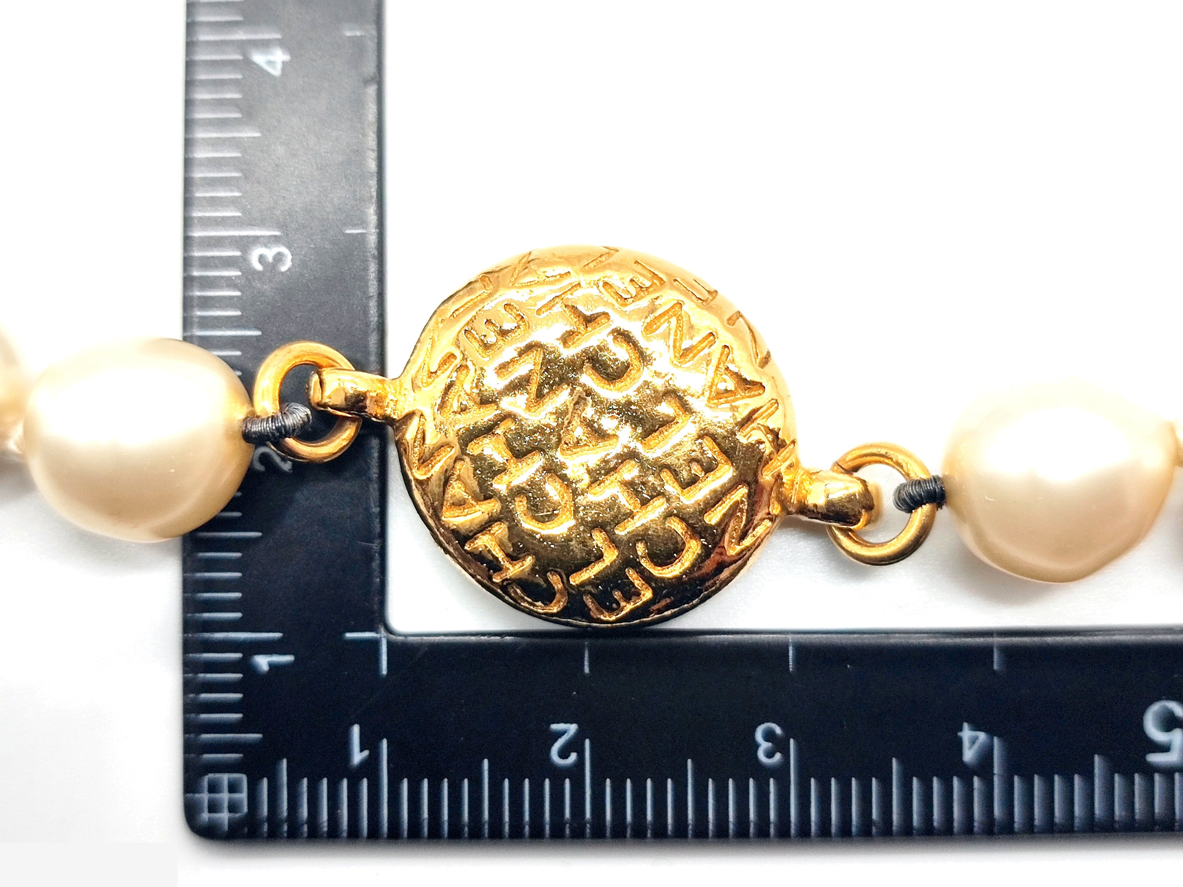 logo pearl necklace, chain approximately 80cm — view 9