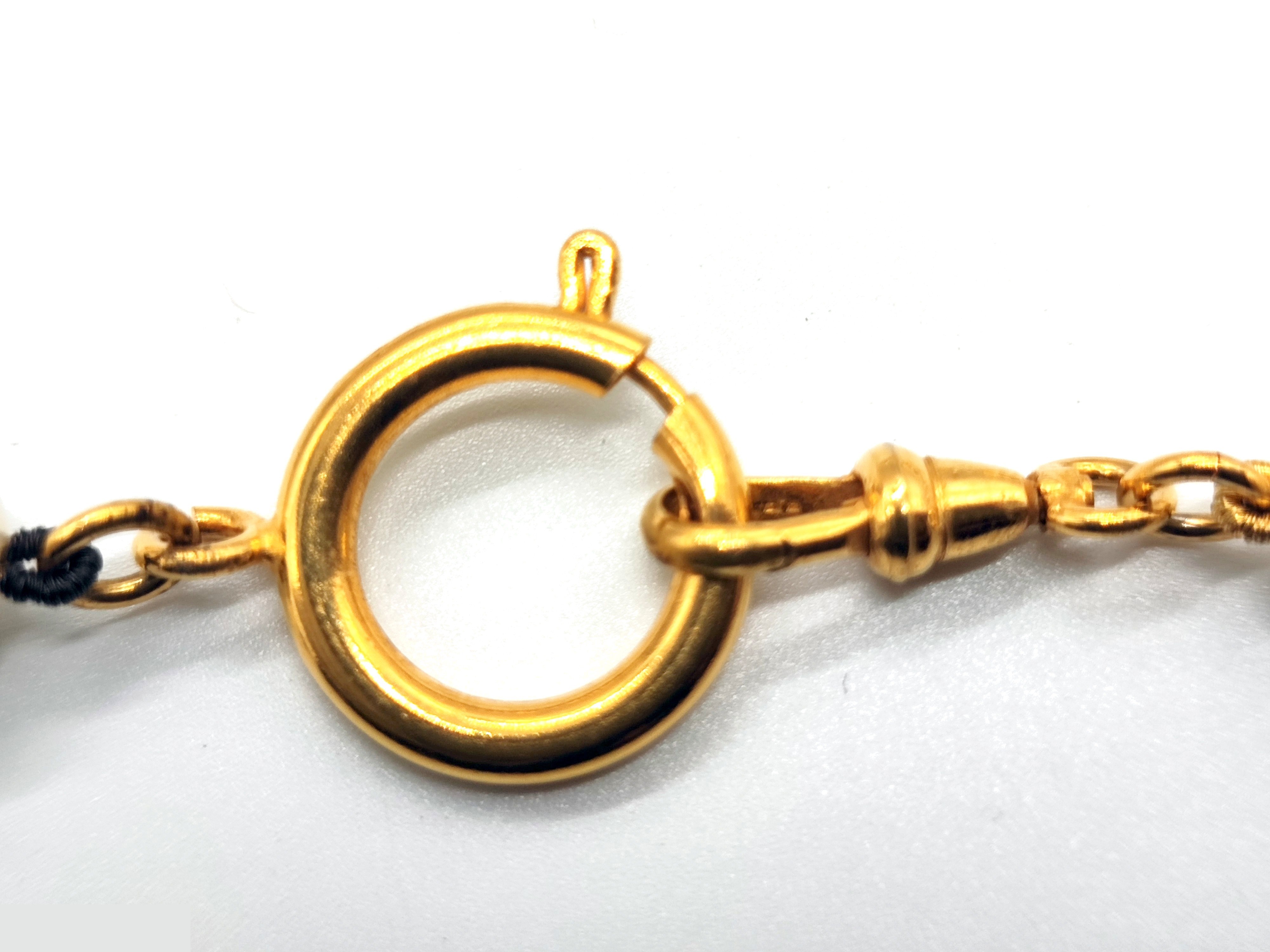 logo pearl necklace, chain approximately 80cm — view 10