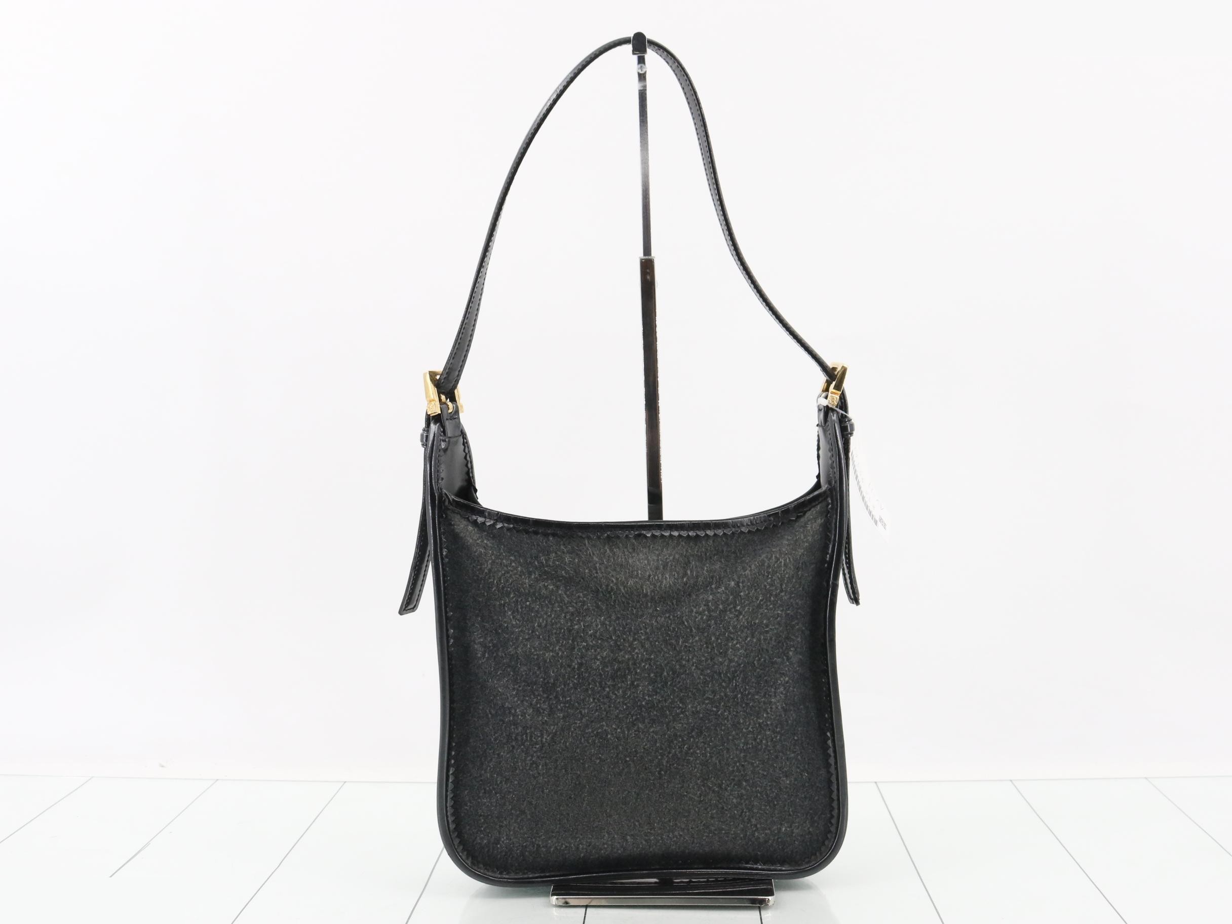 Anagram Felt One-Shoulder Bag, Gray — view 2