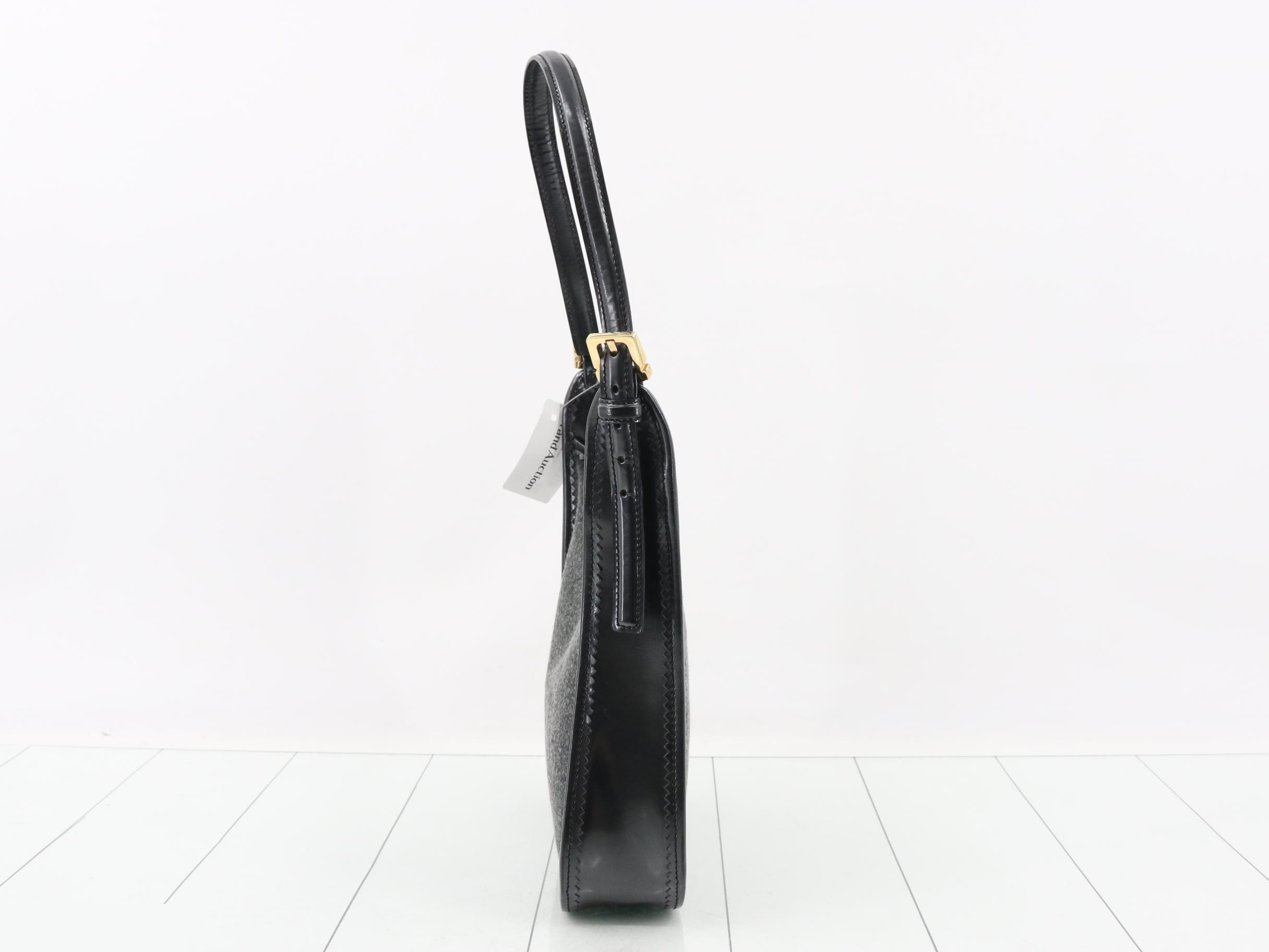 Anagram Felt One-Shoulder Bag, Gray — view 3