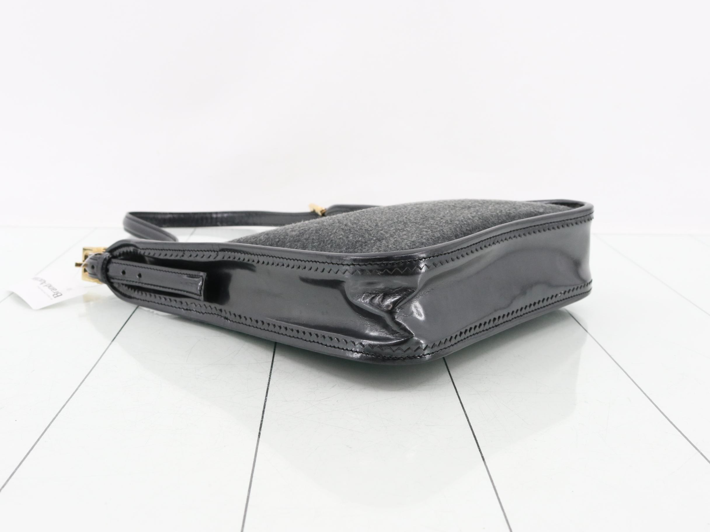 Anagram Felt One-Shoulder Bag, Gray — view 5