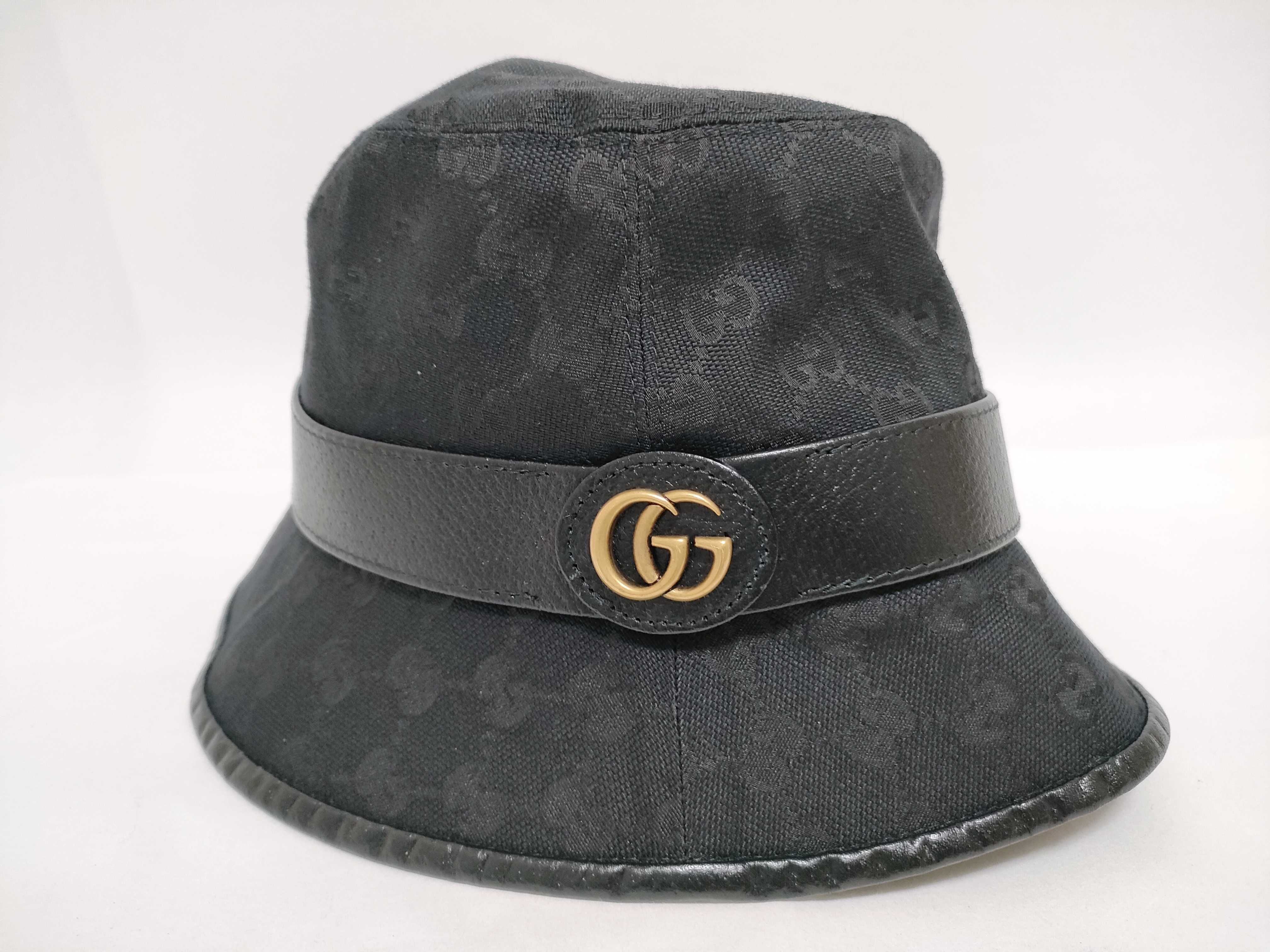 GG Canvas Bucket Hat, Black, Size S, Other Accessories — view 2