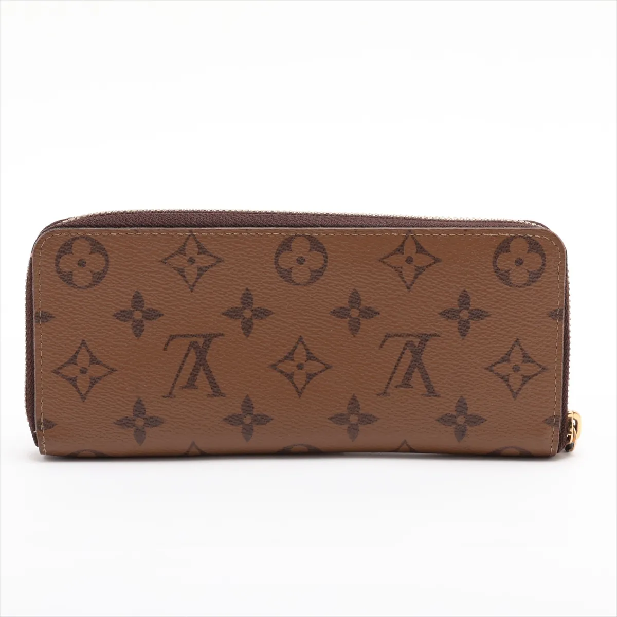 Monogram Reverse Portefeuille Clemence M82336 Brown Round Zip Wallet (RFID detected) — view 2