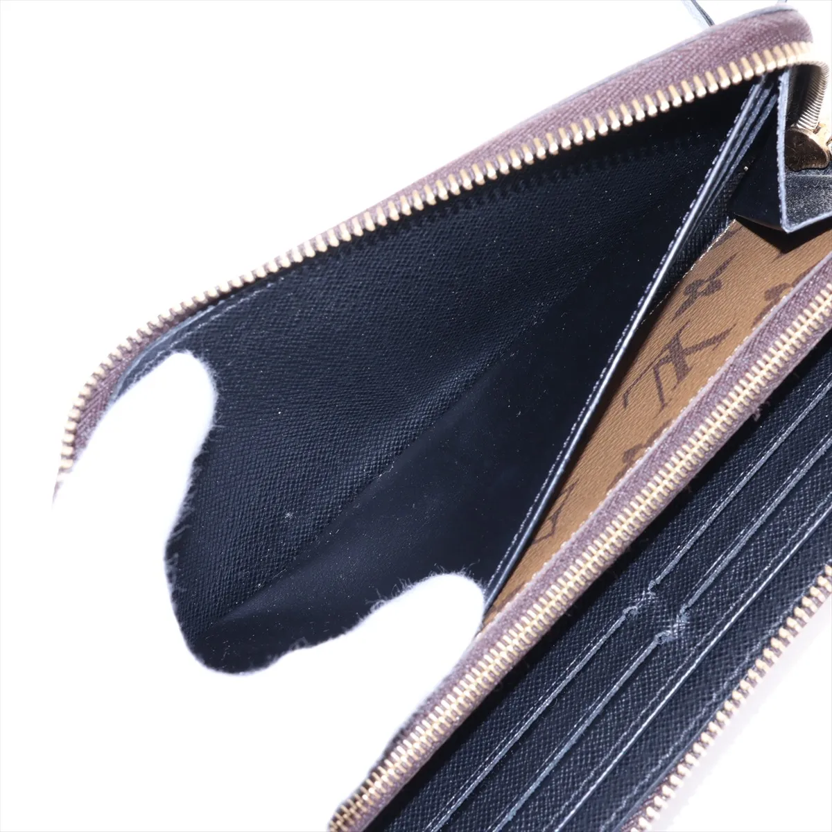 Monogram Reverse Portefeuille Clemence M82336 Brown Round Zip Wallet (RFID detected) — view 6