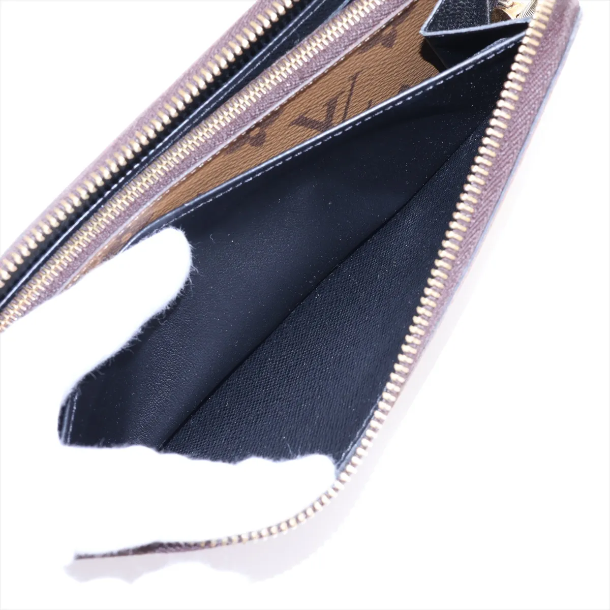 Monogram Reverse Portefeuille Clemence M82336 Brown Round Zip Wallet (RFID detected) — view 7