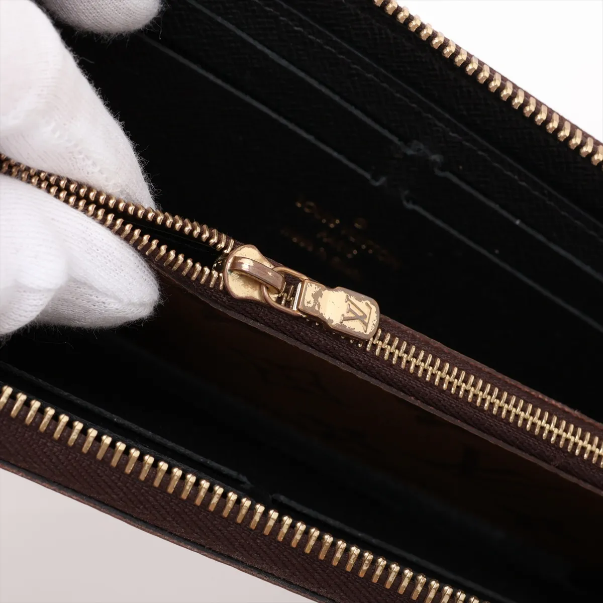 Monogram Reverse Portefeuille Clemence M82336 Brown Round Zip Wallet (RFID detected) — view 10