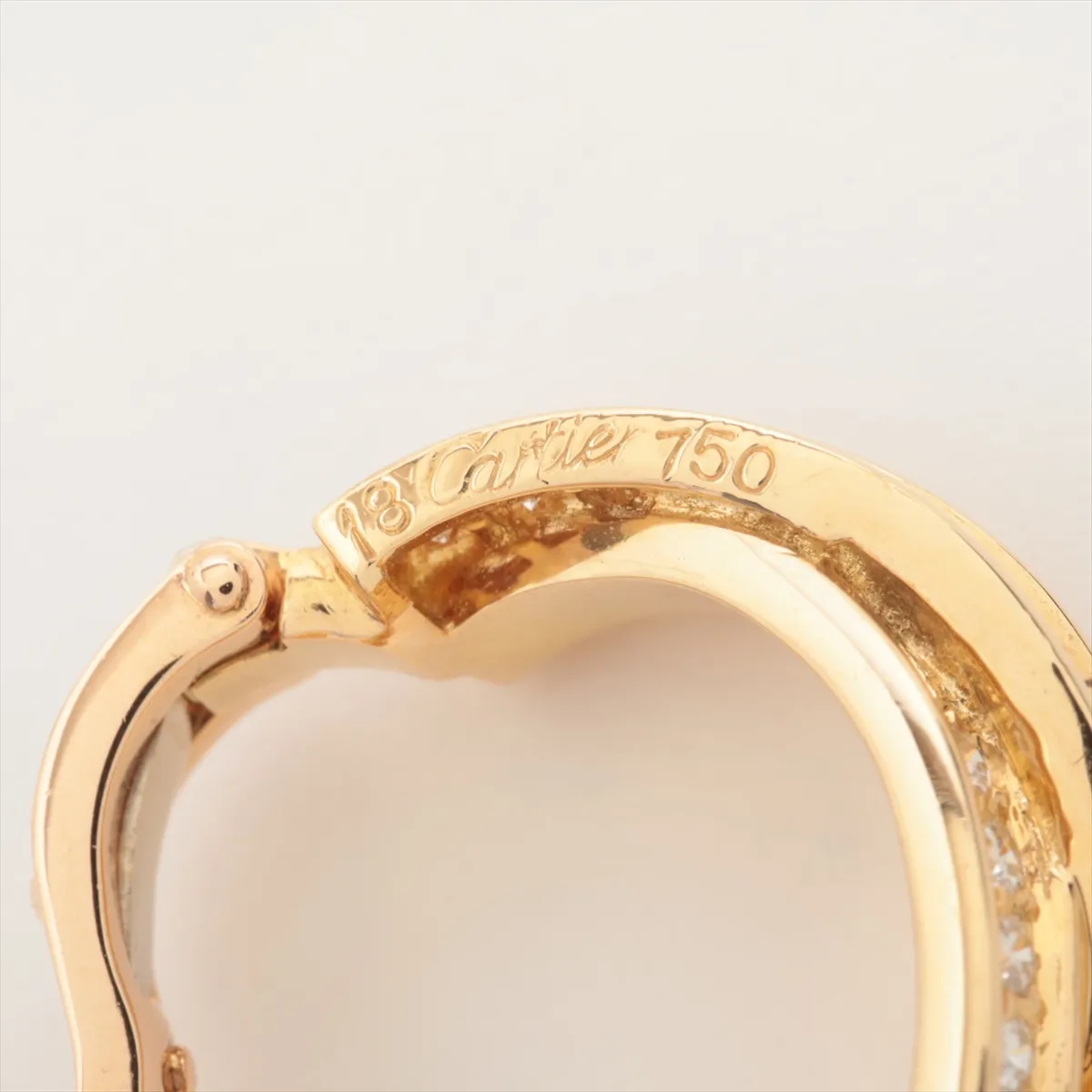 Trinity Full Diamond Earrings, 750 (Yellow Gold), 14.5g, 641906. Stone — view 5