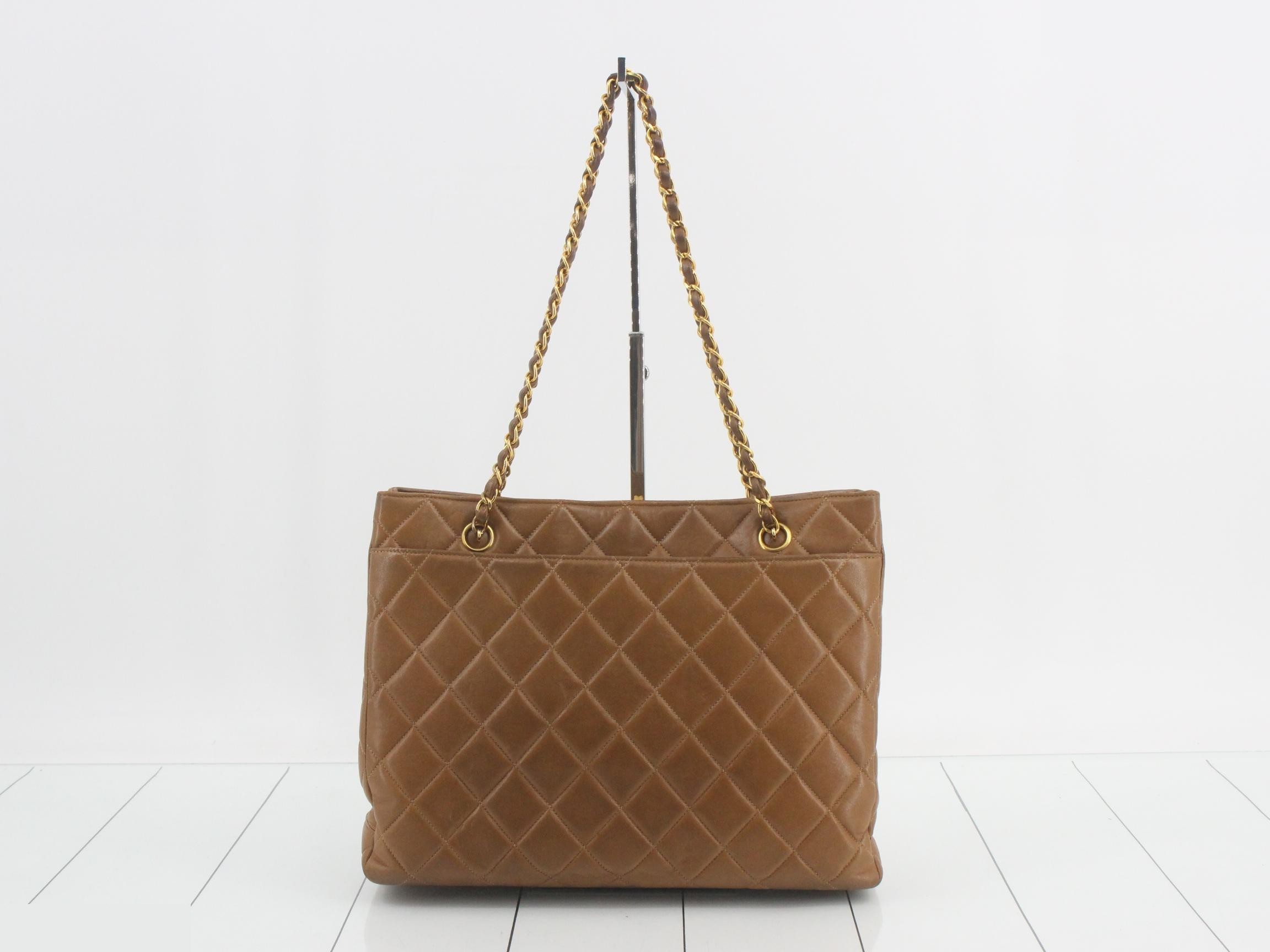 Shoulder bag, tote bag, turn-lock closure, leather, brown — view 2