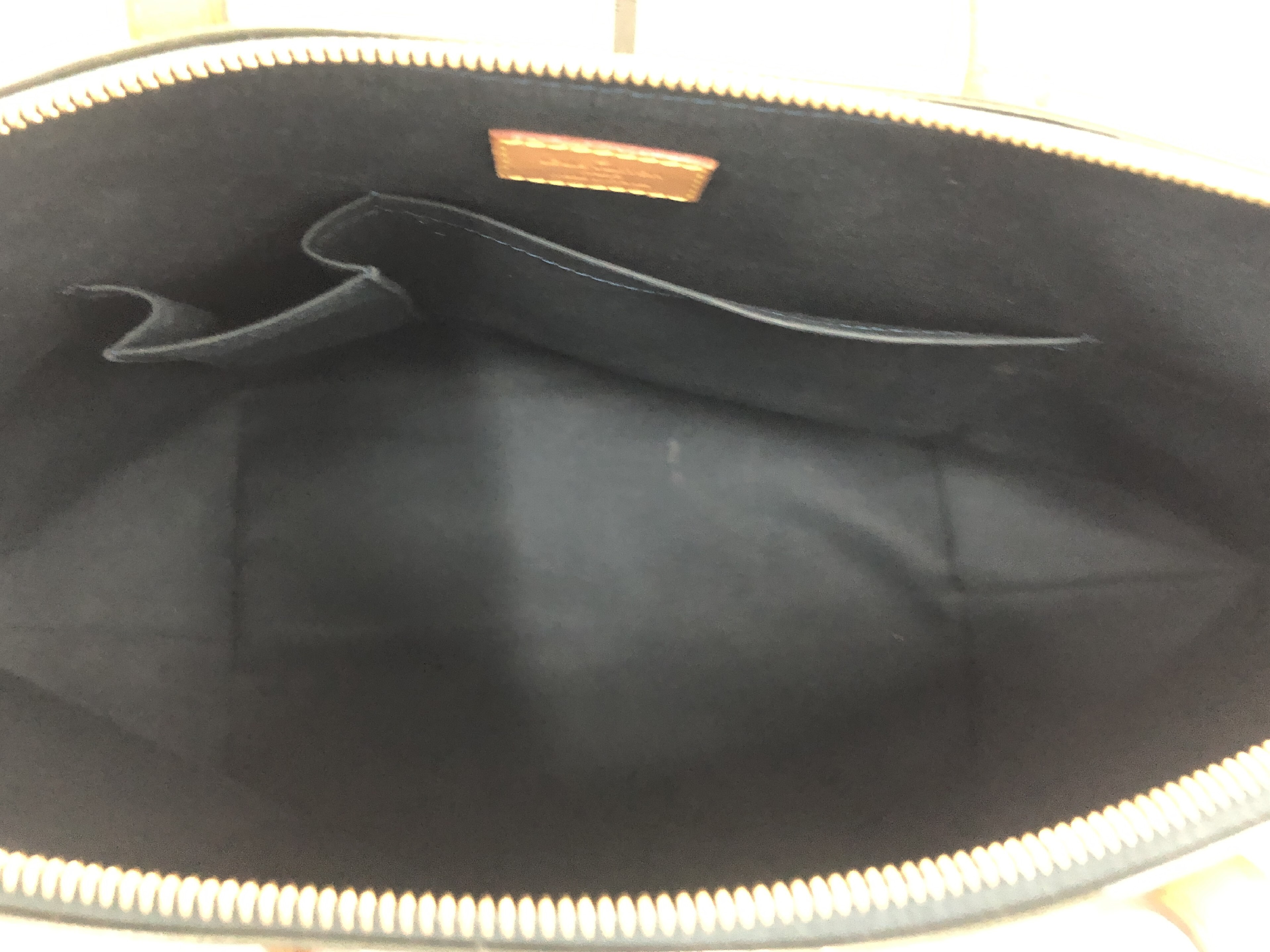 Vernis Pervue PM M93671 FL1032 Patent Leather Blue Nuit Tote Bag — view 6