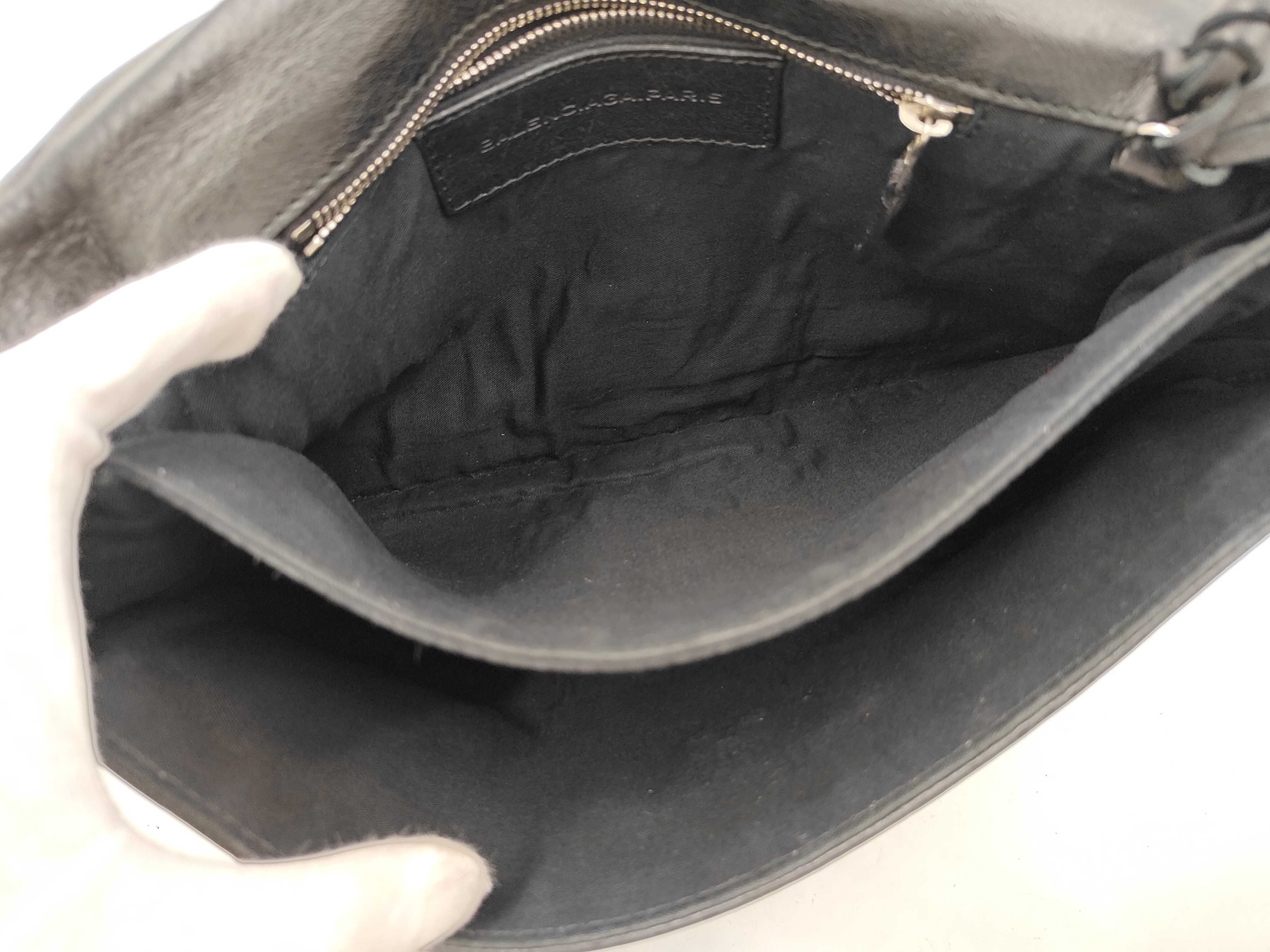 Classic Envelope Lambskin Leather Clutch Bag with Mirror, Black — view 5