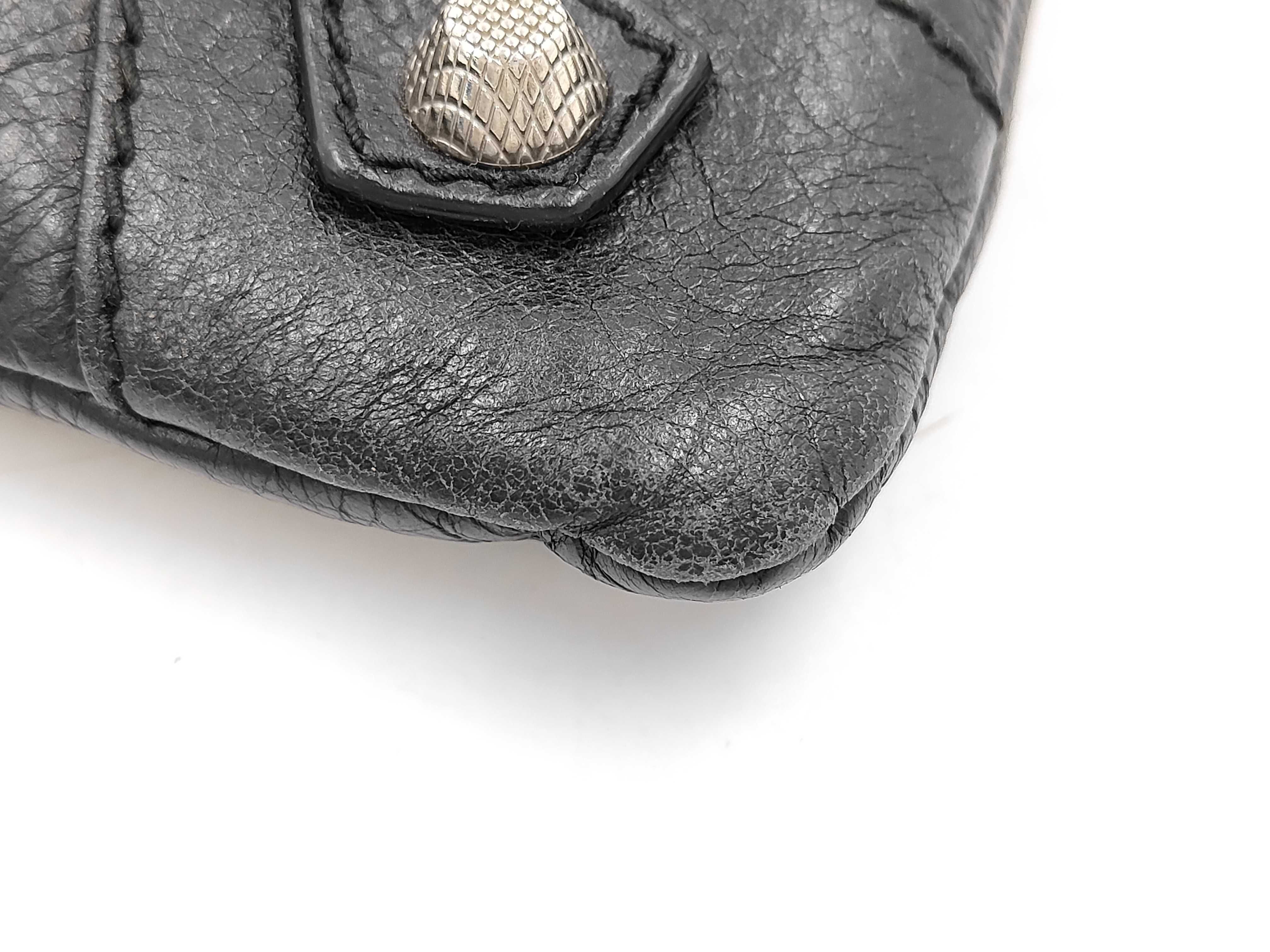 Classic Envelope Lambskin Leather Clutch Bag with Mirror, Black — view 7