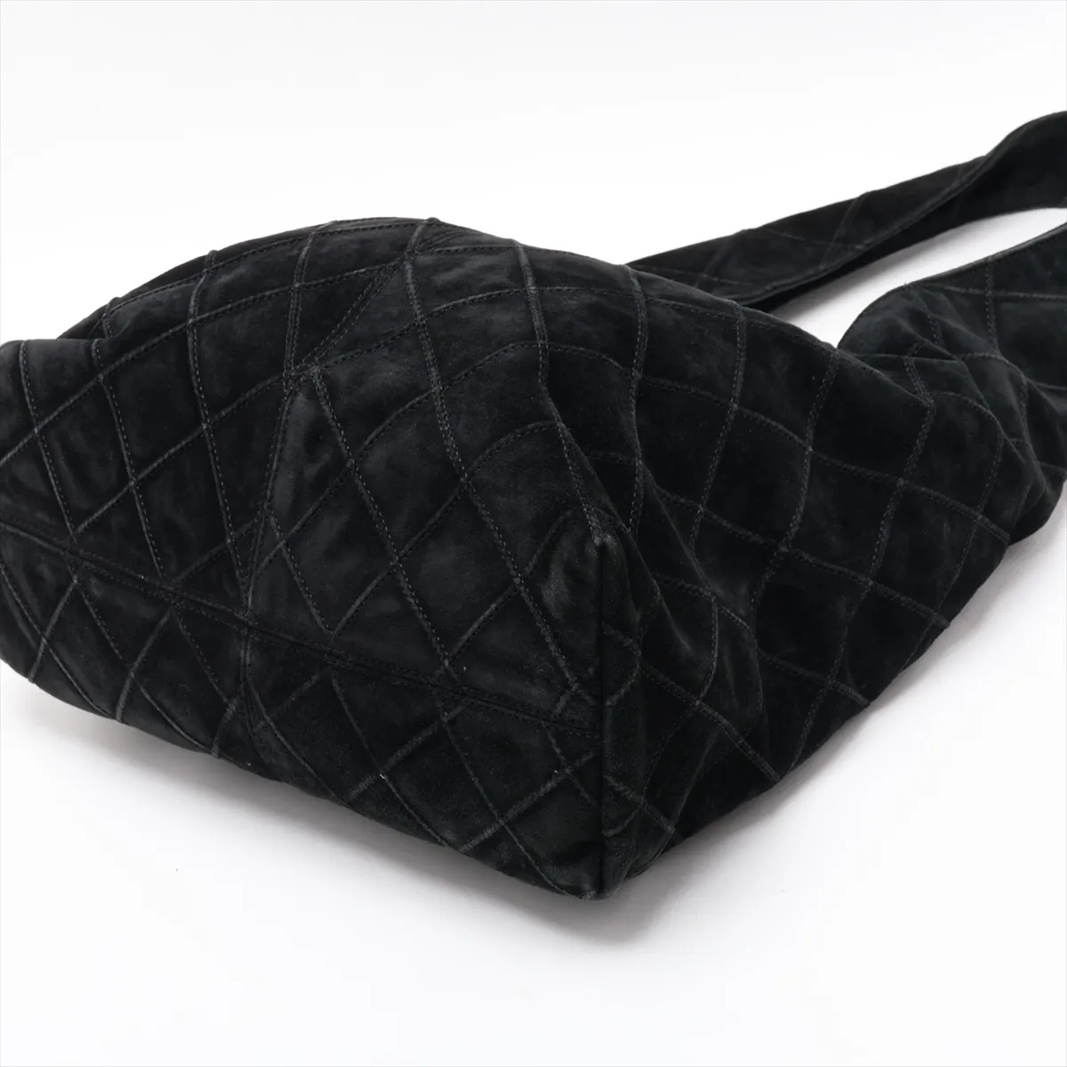 Bicolore Suede Shoulder Bag, Black with Gold Hardware, 6178354, Series 6 — view 3