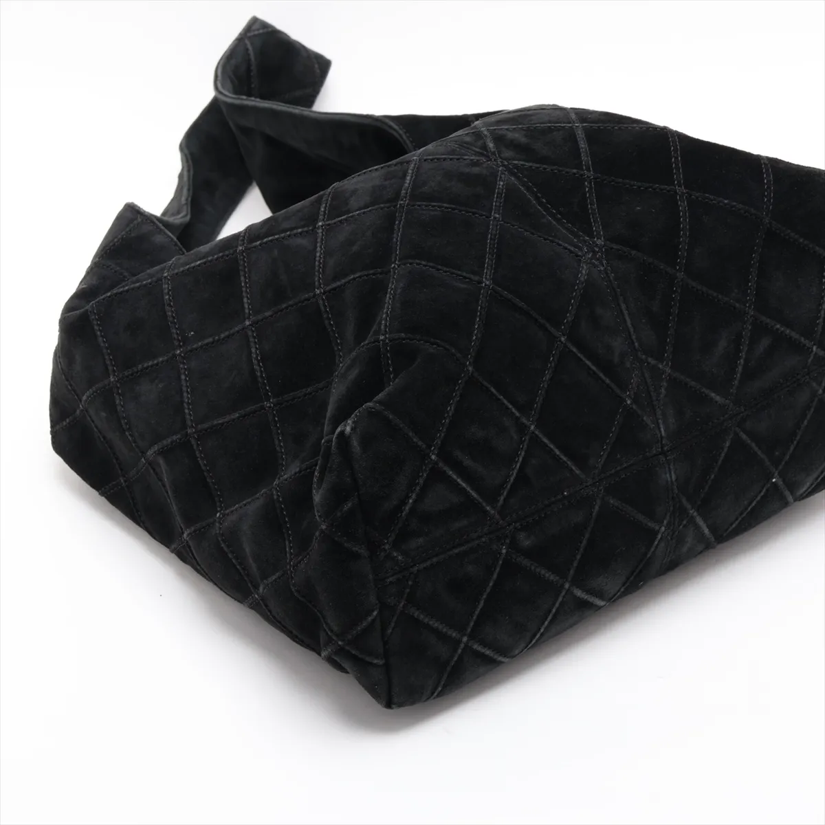 Bicolore Suede Shoulder Bag, Black with Gold Hardware, 6178354, Series 6 — view 4