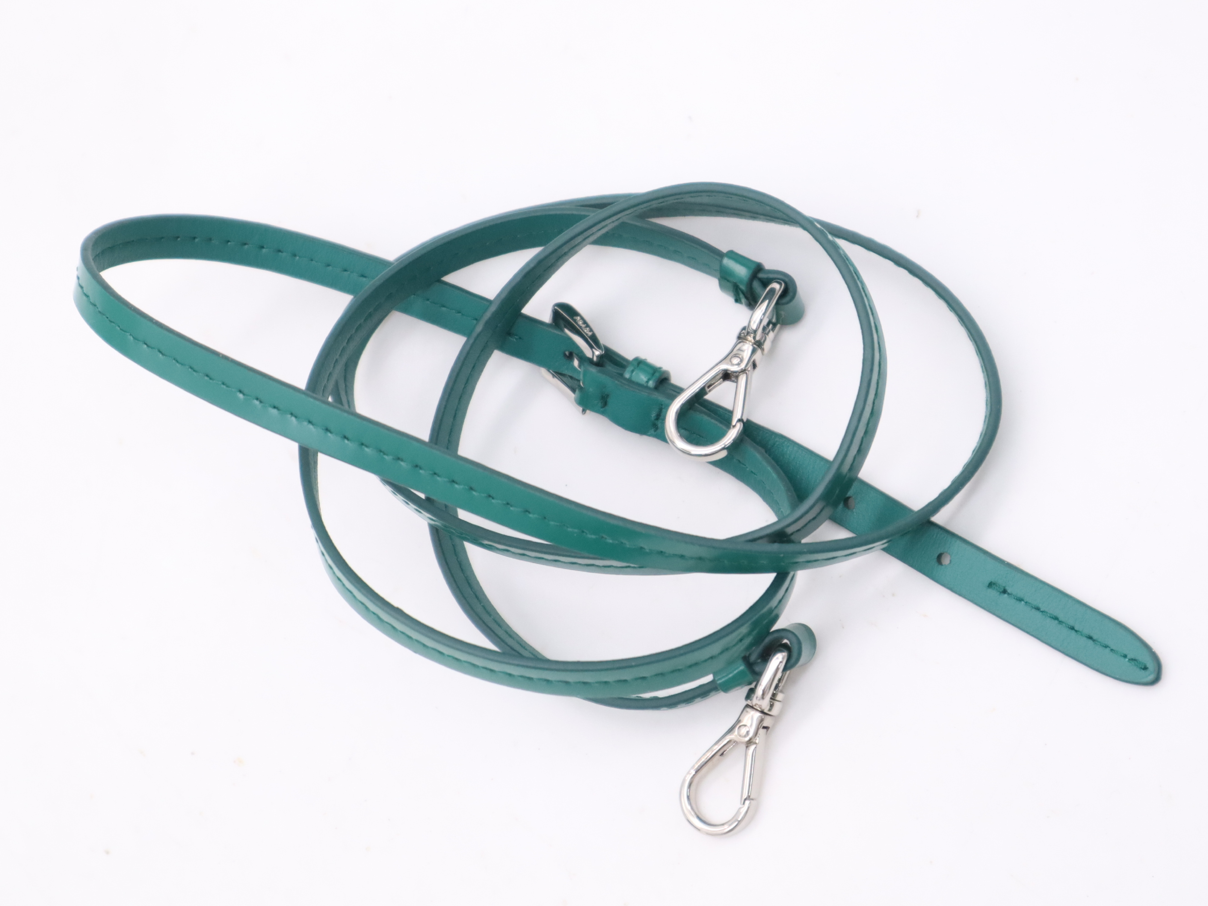 1NR015 Bijou Leather Triangle Mini Pouch, Green, with Shoulder Strap and Box, RFID Tested, Shoulder Bag — view 12