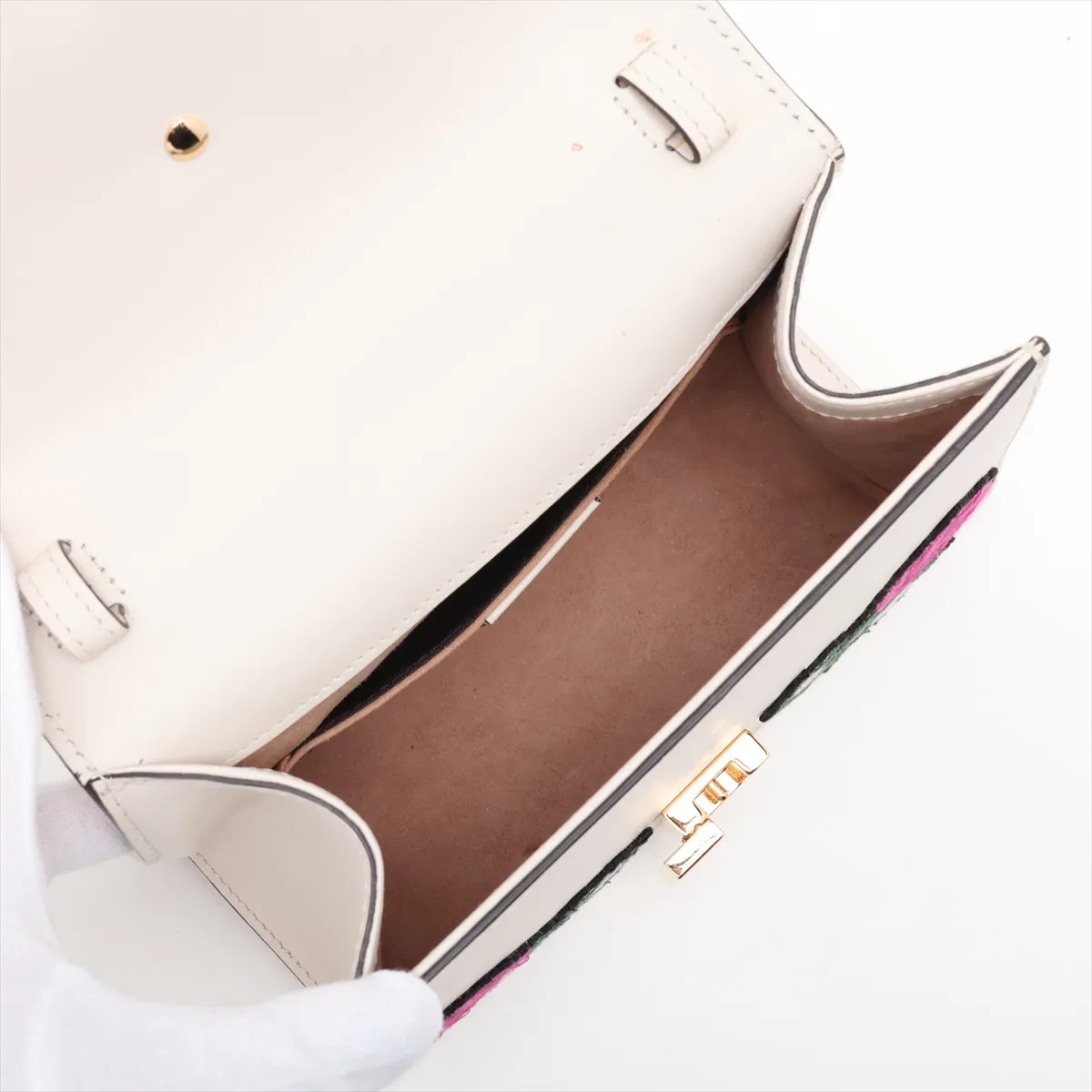 Sylvie 470270 Leather 2-Way Handbag White — view 8