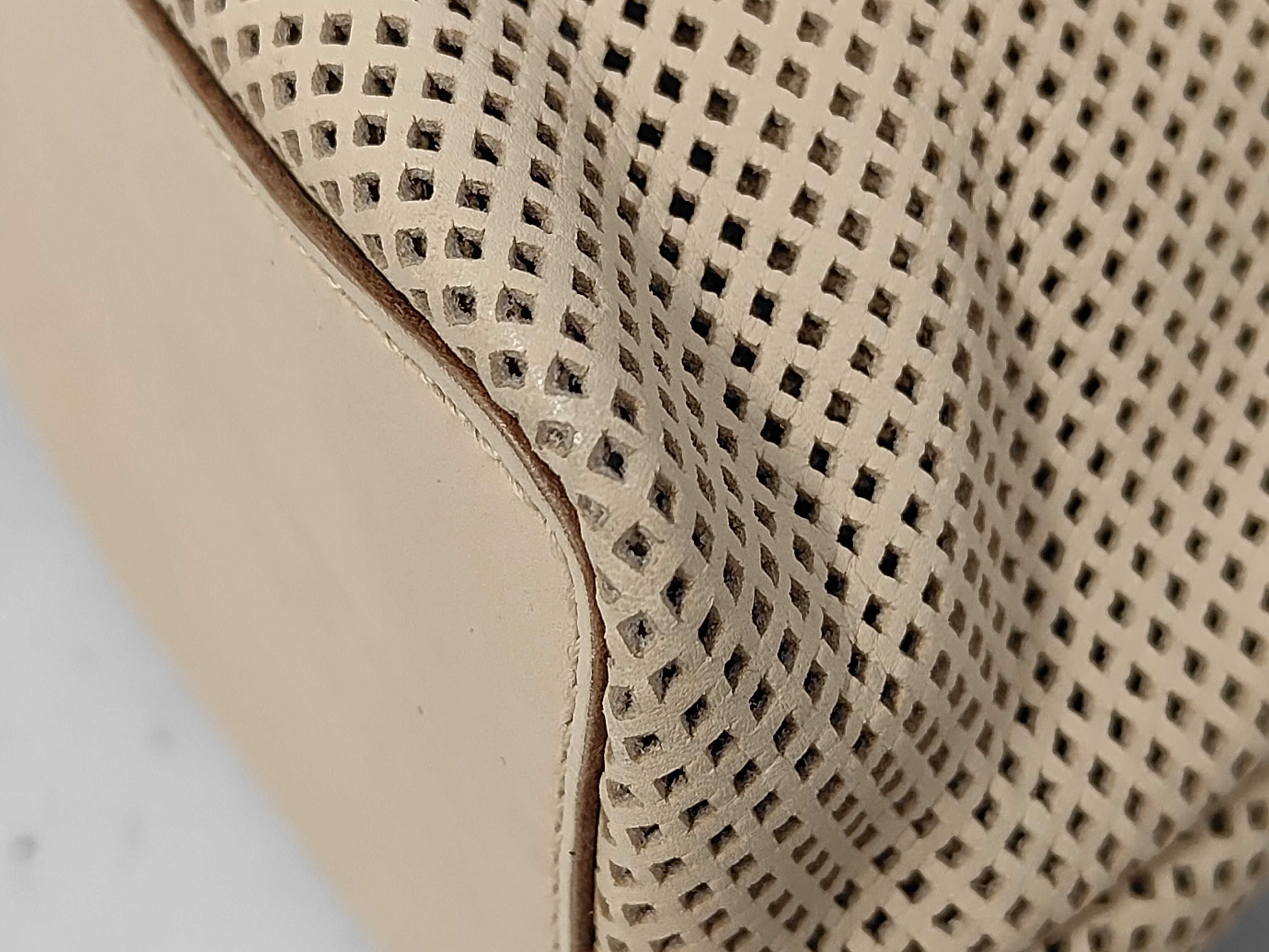 handbag, perforated leather, beige, 90646 — view 6