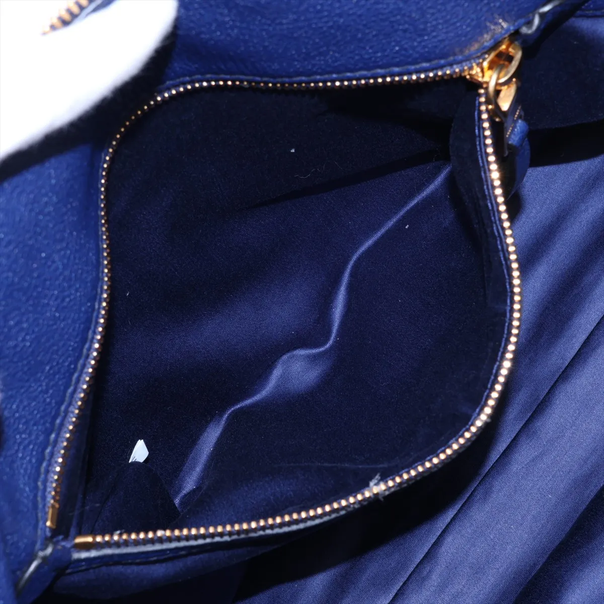 Leather 2-Way Handbag, Navy — view 9