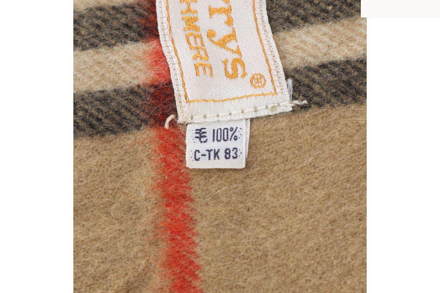 Tag attached, 100% cashmere, Nova Check pattern scarf. — view 4