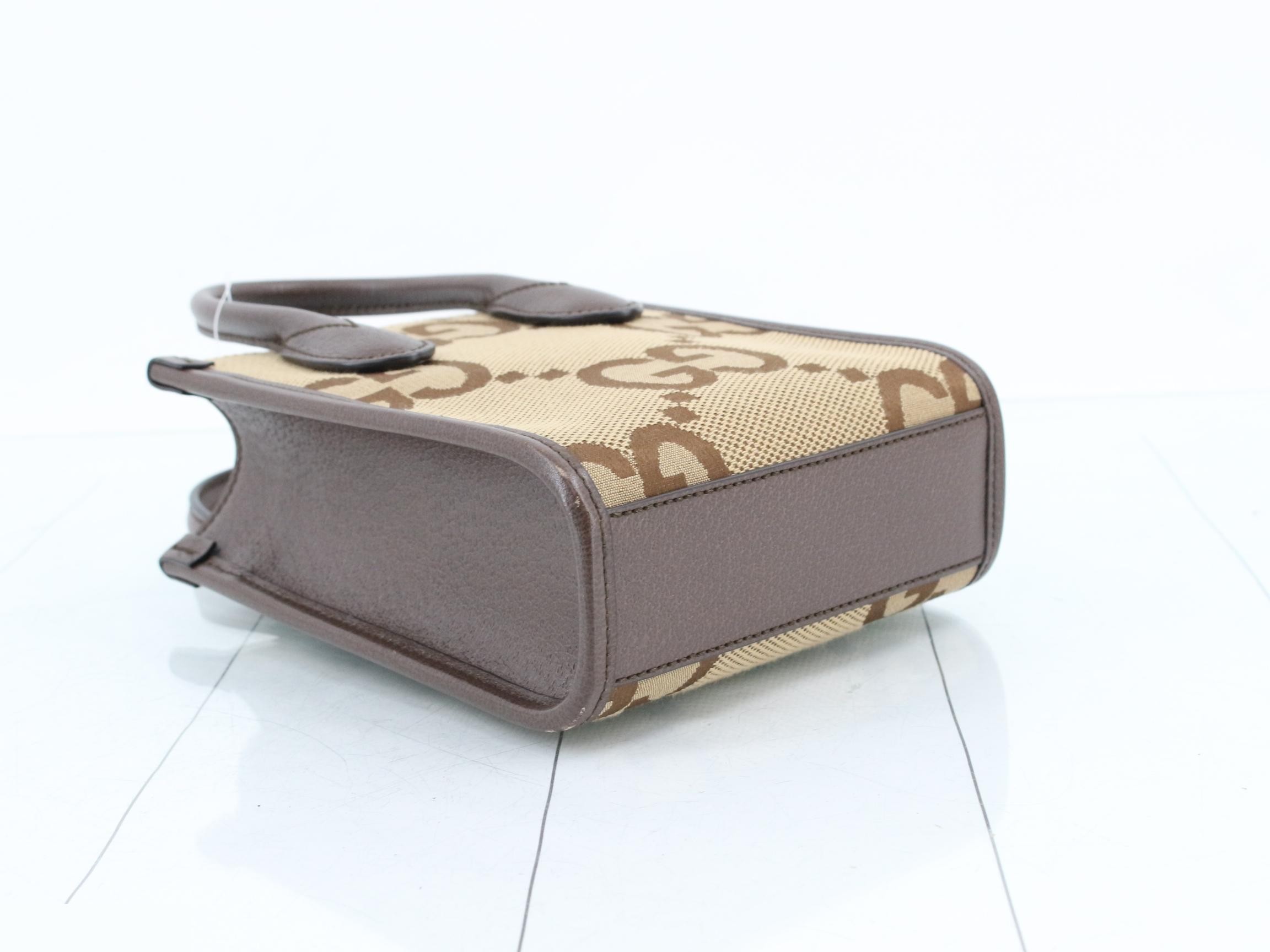 Jumbo GG Canvas 2-Way Mini Tote Bag with Sherry Strap — view 5