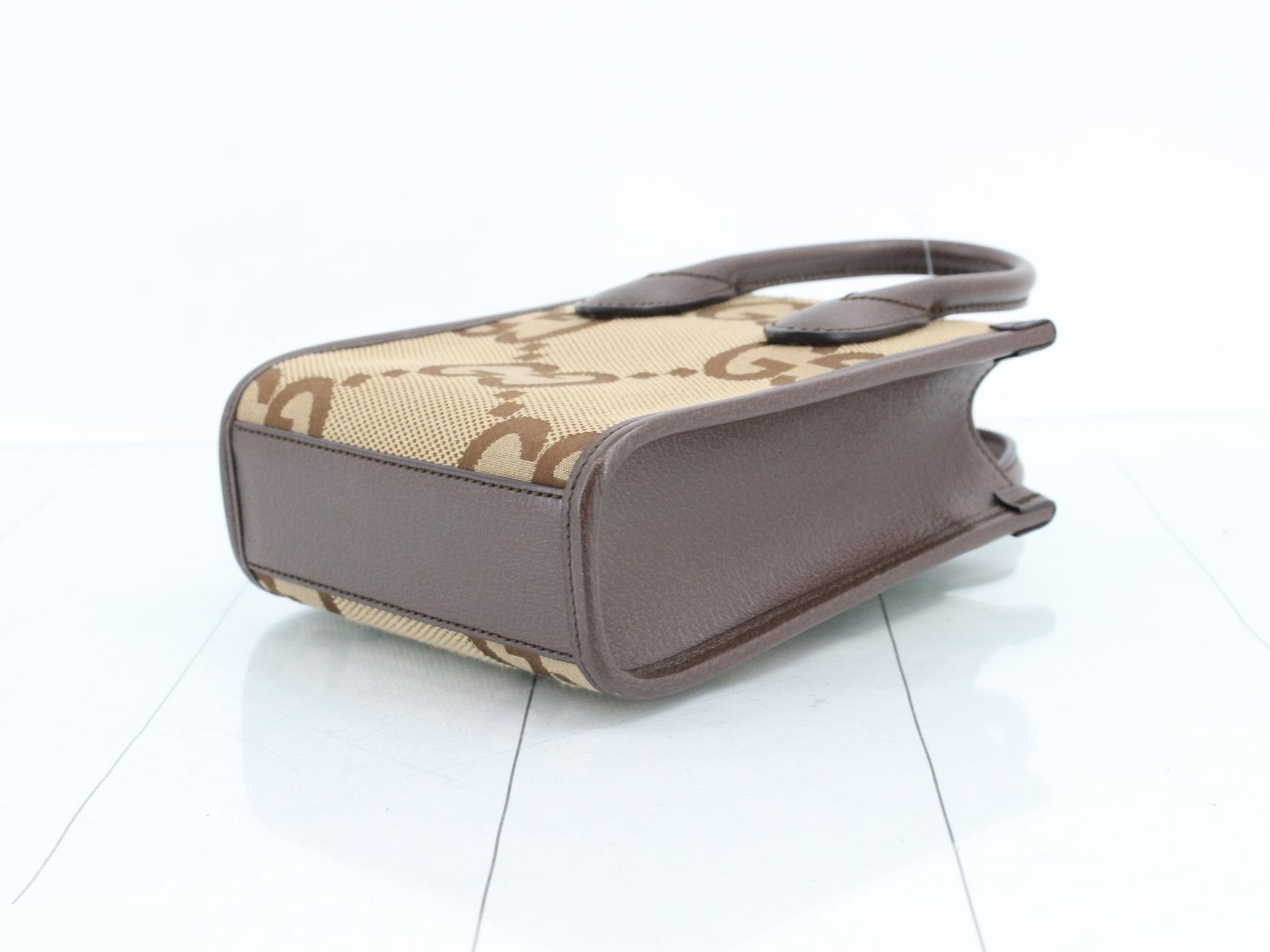 Jumbo GG Canvas 2-Way Mini Tote Bag with Sherry Strap — view 6