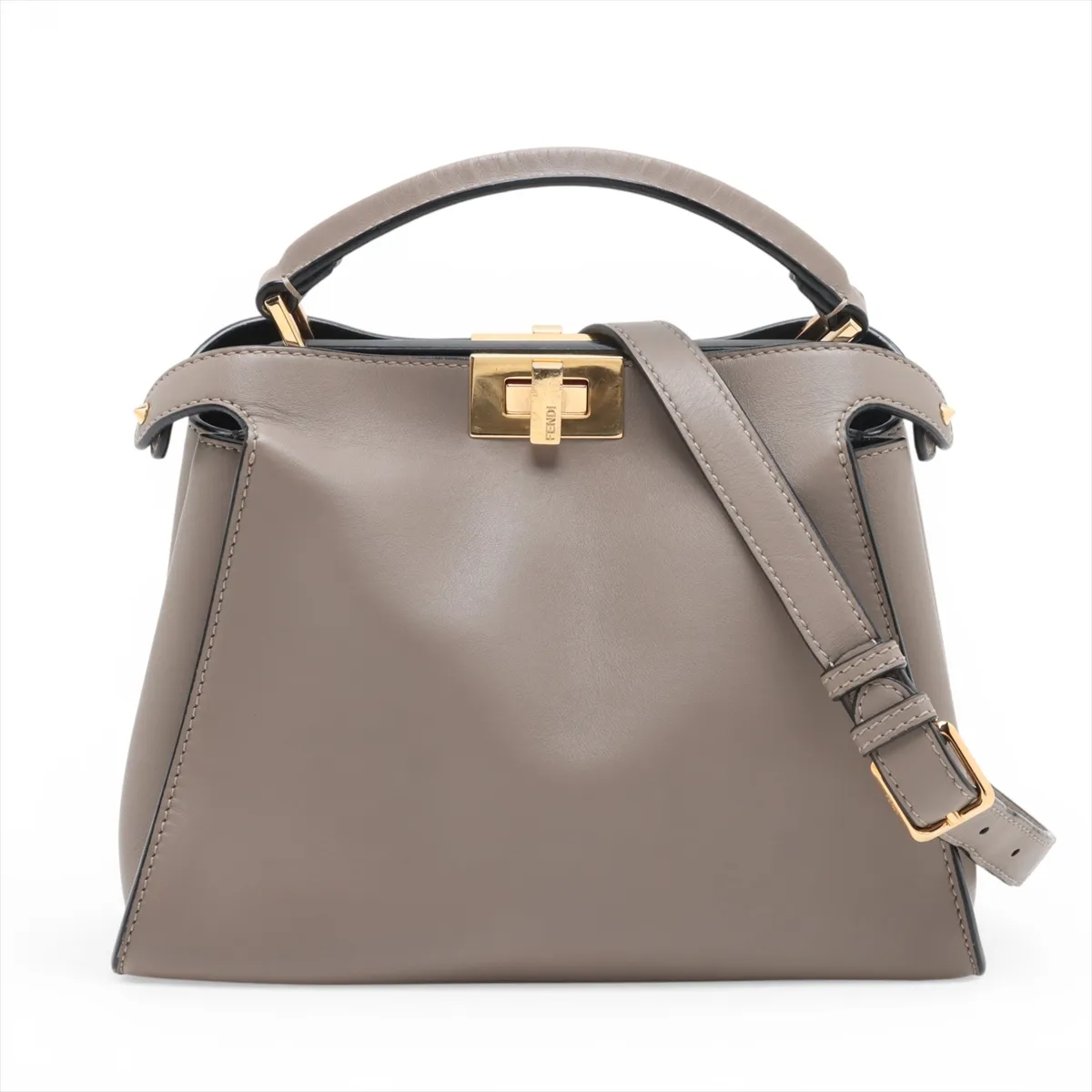 Peekaboo Essentially Leather 2-Way Handbag, Gray, 8BN302