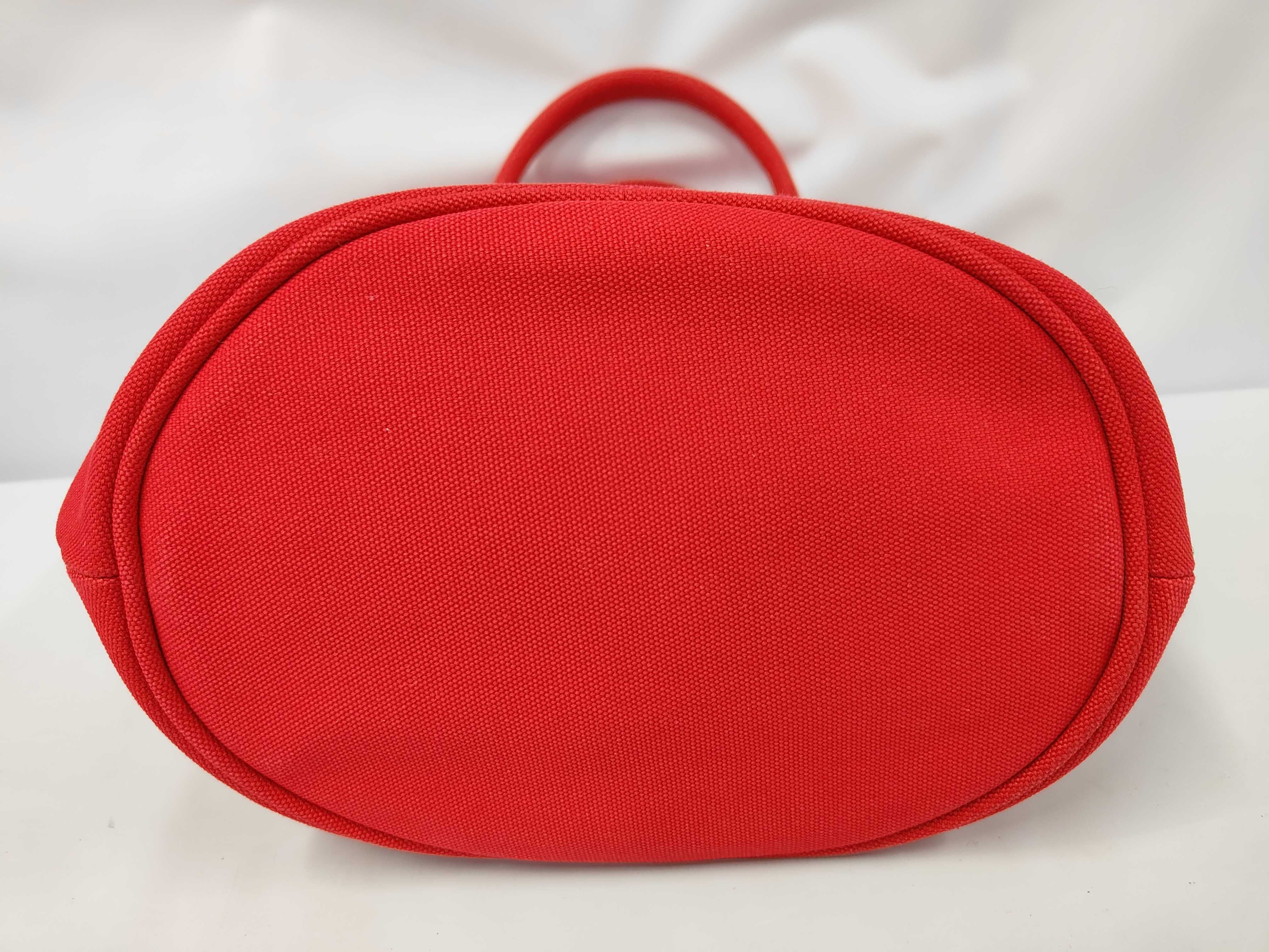 Canapa Red Bucket-Shaped 2-Way Handbag with Stitcher - Tote Bag — view 3