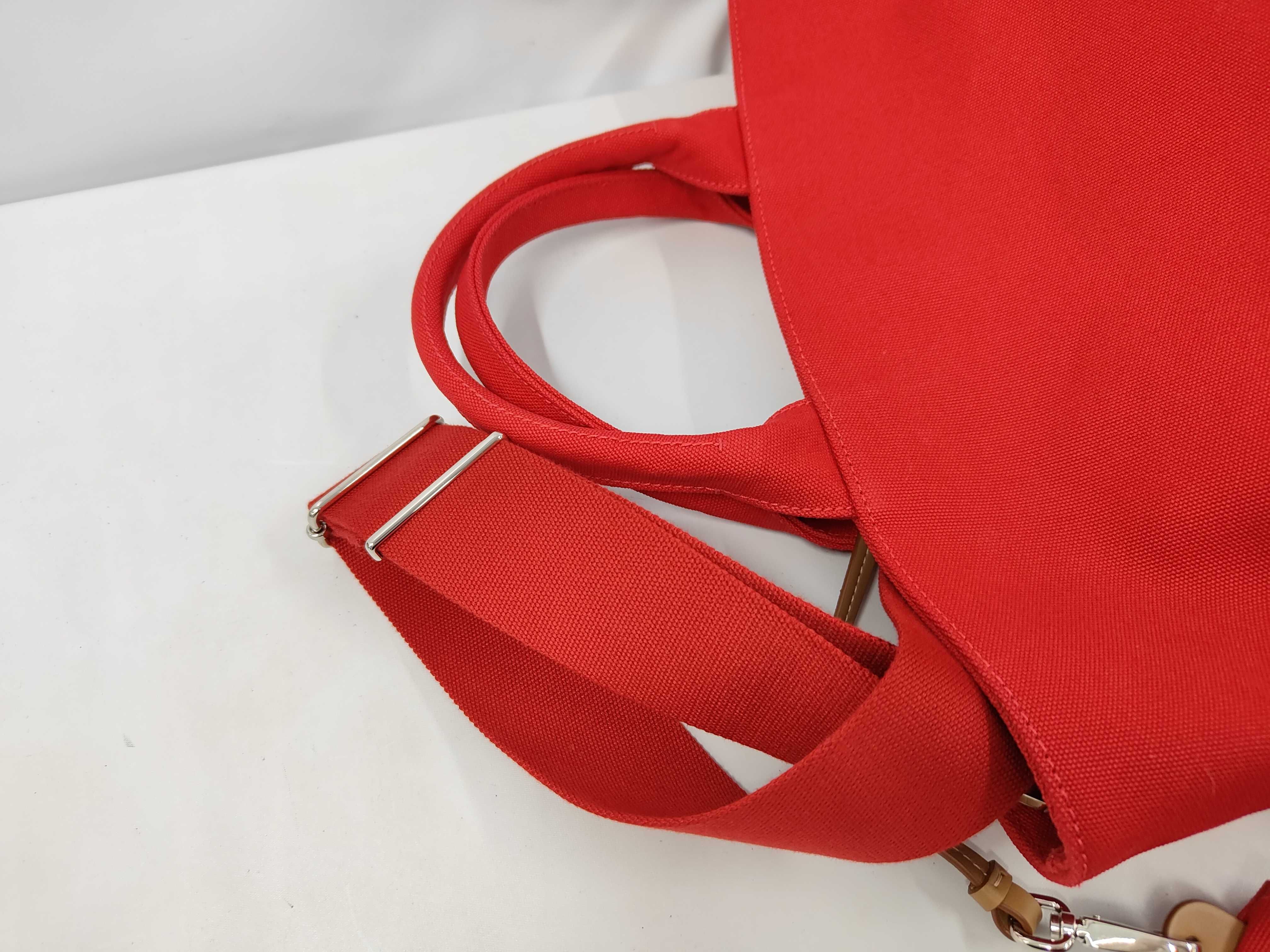 Canapa Red Bucket-Shaped 2-Way Handbag with Stitcher - Tote Bag — view 5