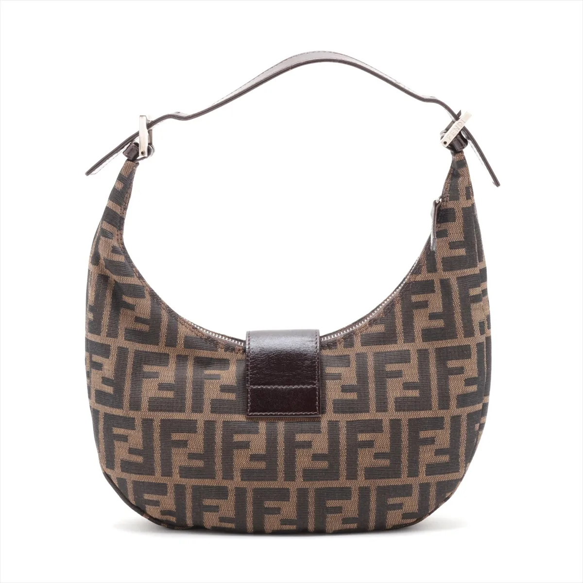Zucca Canvas x Leather Shoulder Bag, Brown — view 2