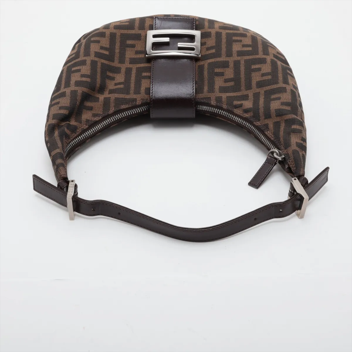 Zucca Canvas x Leather Shoulder Bag, Brown — view 5