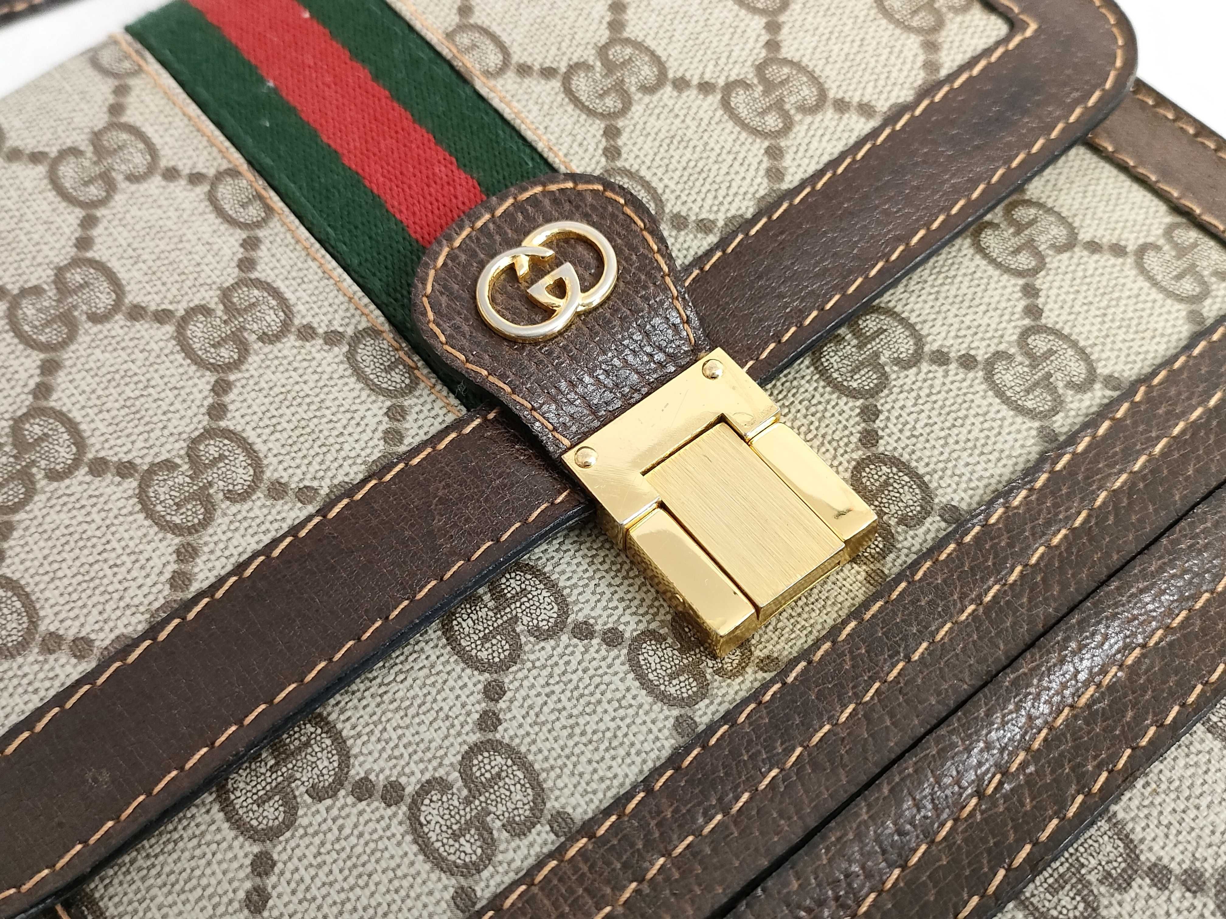 GG Supreme Shoulder Bag, Sherry Brown — view 12