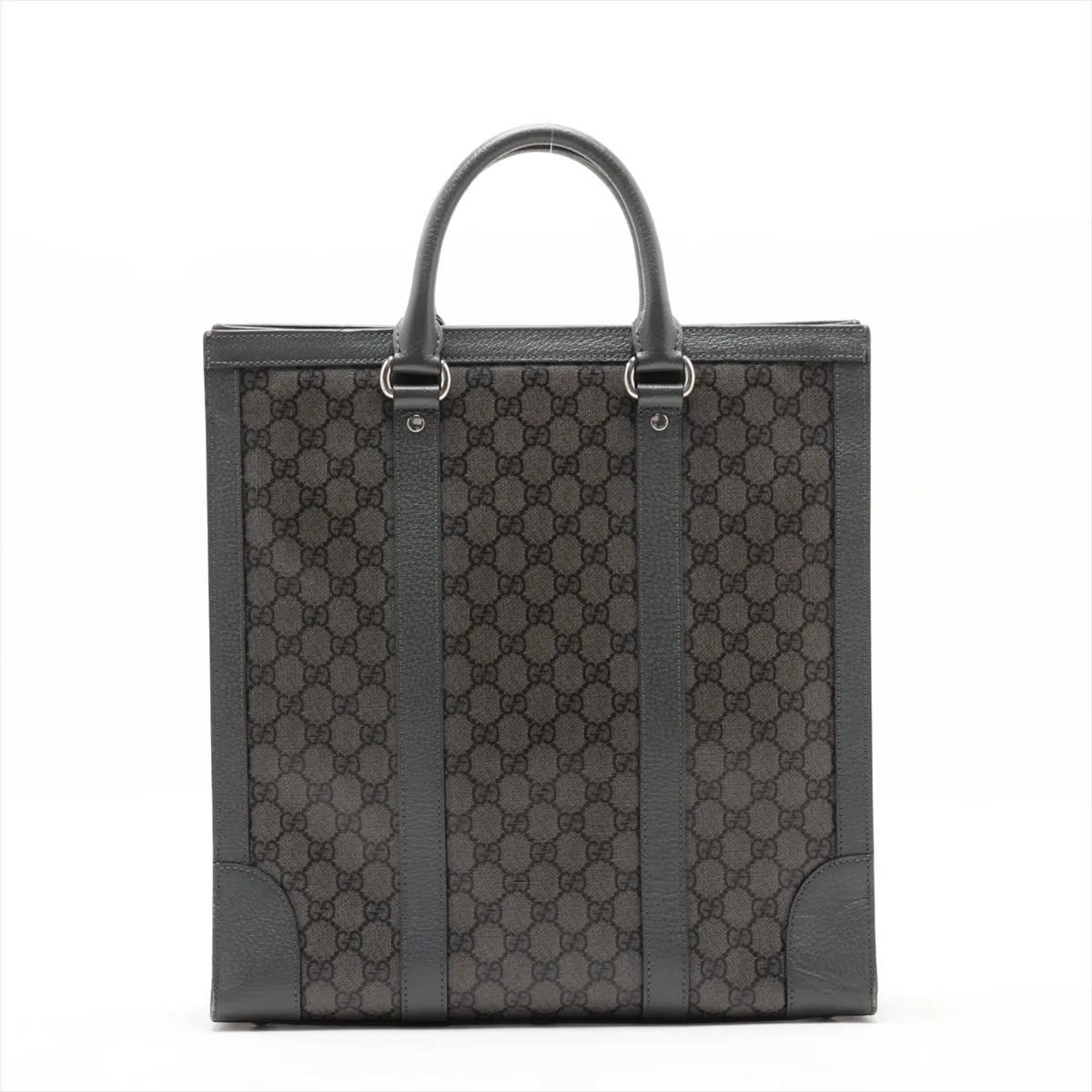 GG Supreme 731793 PVC x Leather 2-Way Tote Bag, Gray — view 2